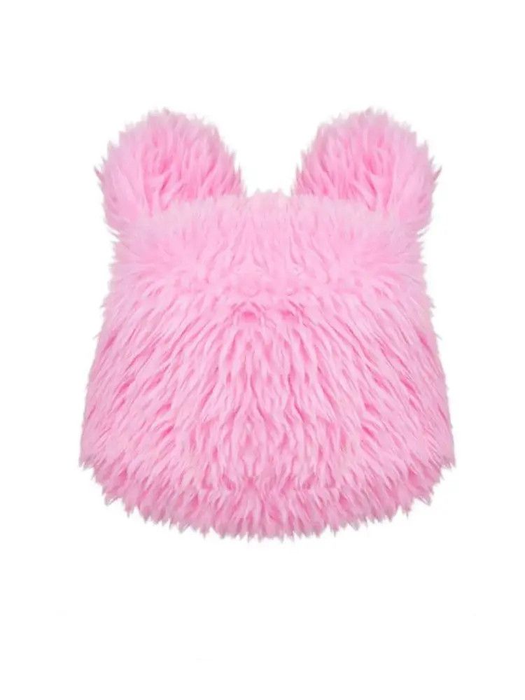 Japanese Brand × Vintage Y2K Fluffy Eyes Pink Kirby Hat Cute Kawaii Size ONE SIZE - 2 Thumbnail