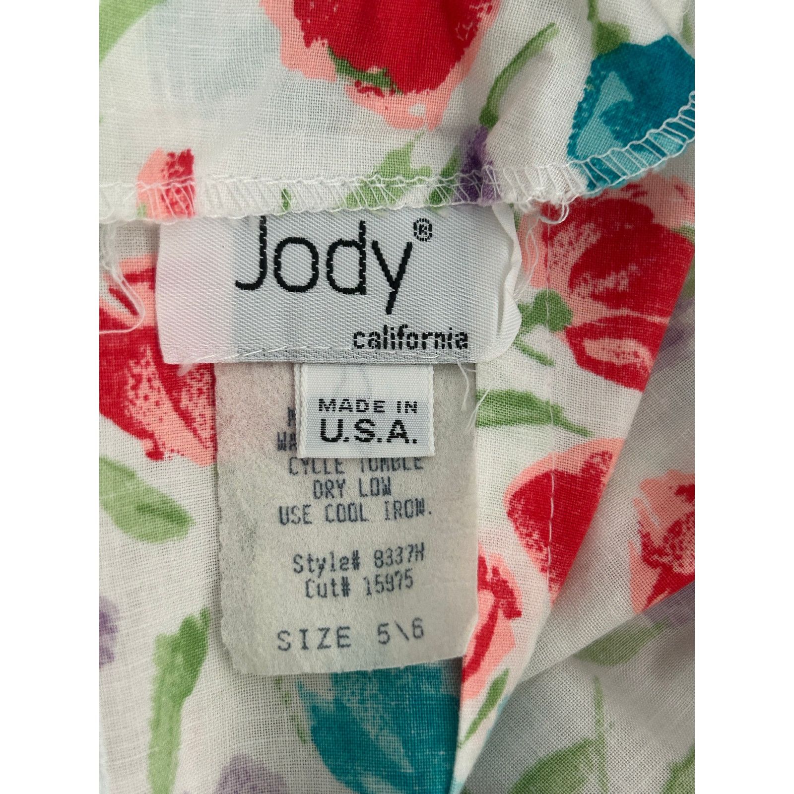 Other Vintage Jody Floral Midi Dress 6 S Puff Sleeve Cottagecore Size M / US 6-8 / IT 42-44 - 7 Thumbnail
