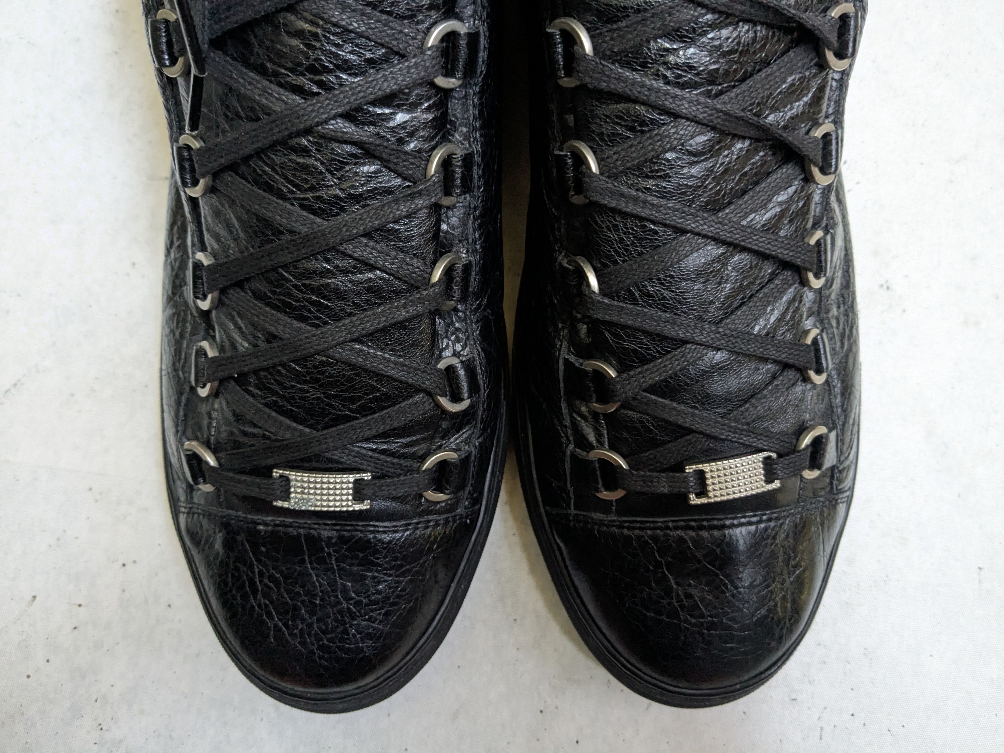 Balenciaga Balenciaga Arena Sneakers Black 12 45 High Tops Leather Size US 13 / EU 46 - 2 Thumbnail