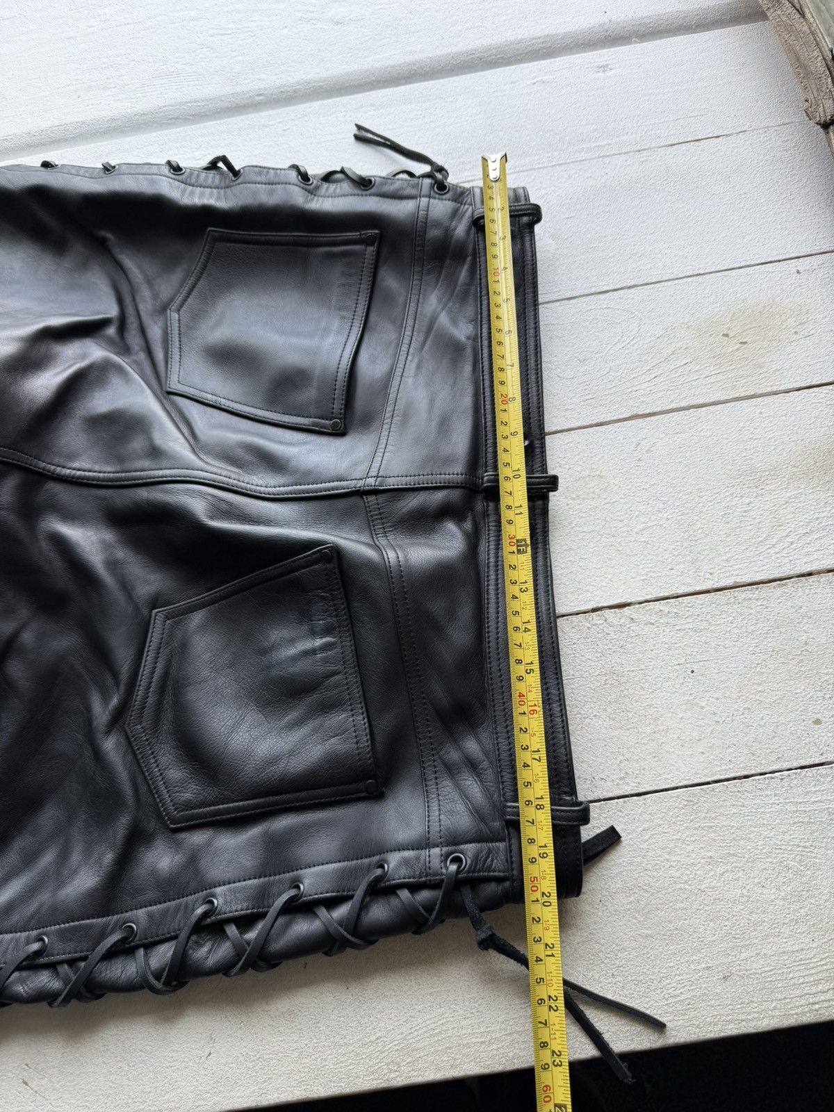 Vintage Vintage 00s Punk Rock Opium Y2K Biker Moto Leather pants Size US 39 - 13 Thumbnail