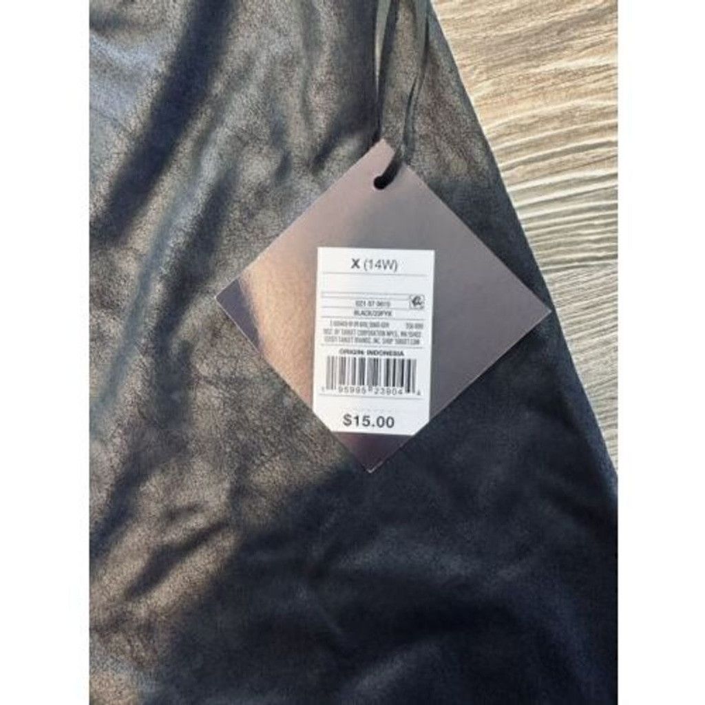Nordstrom Ava & Viv Women Black Spandex Biker Shorts Size X (14W). C/E Size 36" / US 14 / IT 50 - 3 Thumbnail
