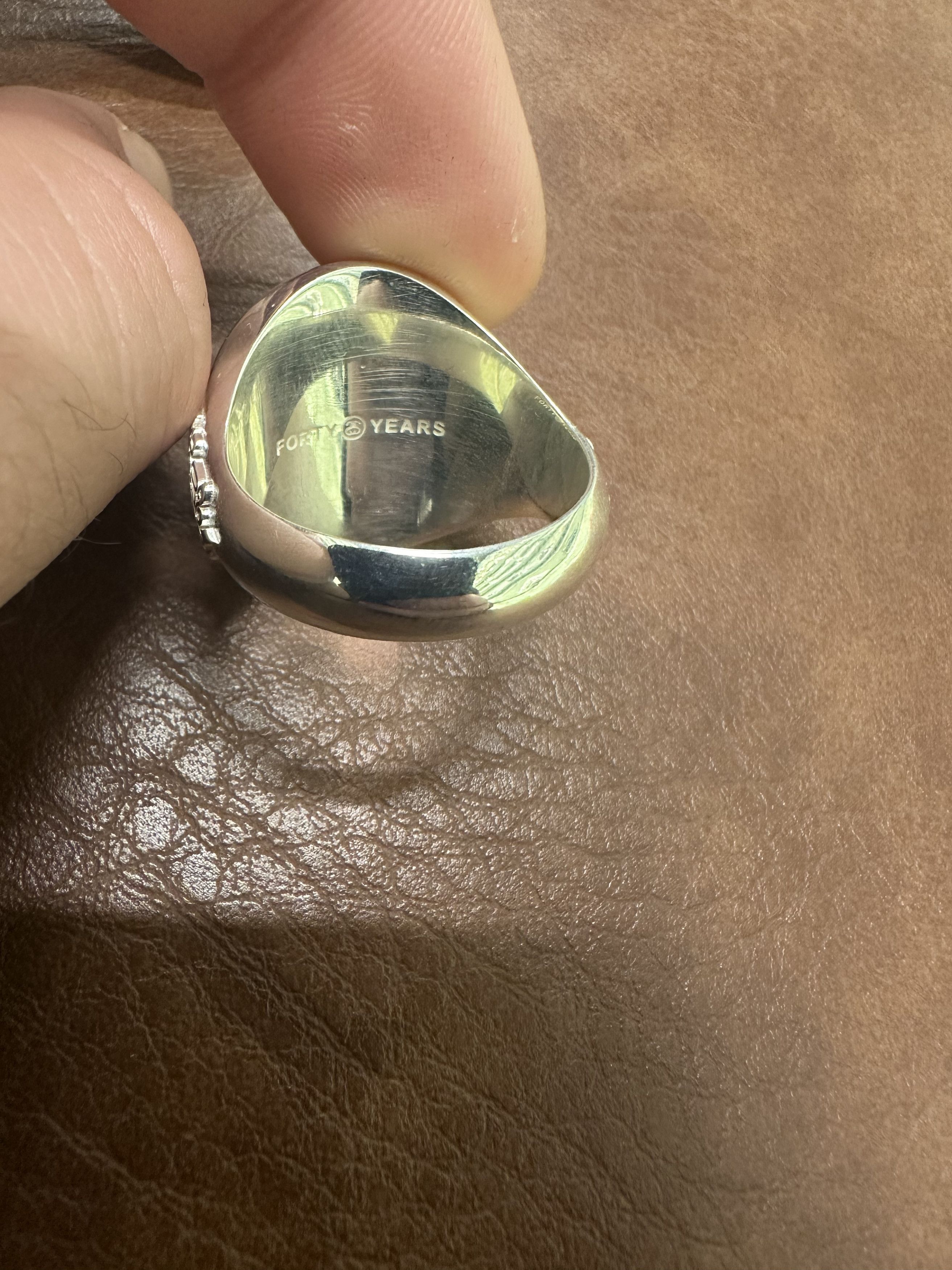 Jewelry × Stussy × Vintage F&F Stüssy 40 th Anniversary Silver Ring 1 of 1 Size 10 Size ONE SIZE - 5 Thumbnail