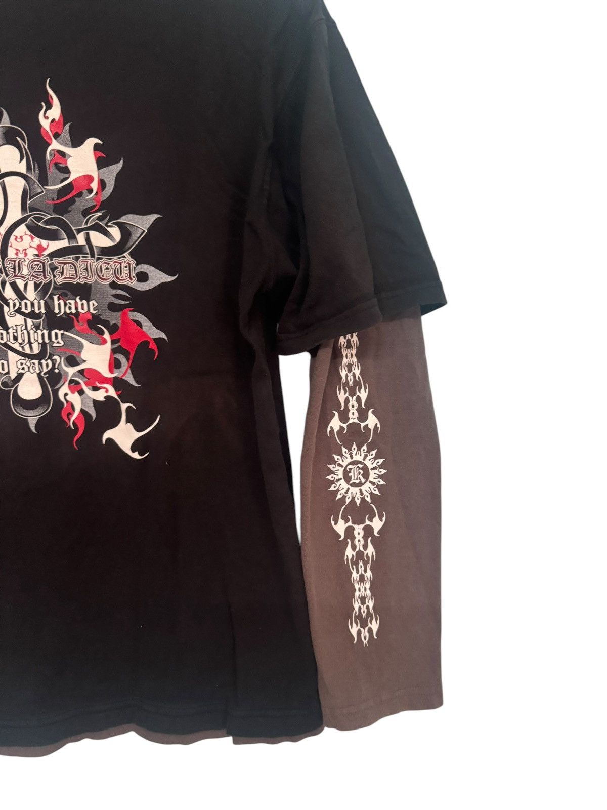 If Six Was Nine 💥PUNK DESIGN CROSS FIRE FLAME DOUBLE LAYER SHIRT VERY RARE Size US M / EU 48-50 / 2 - 5 Thumbnail