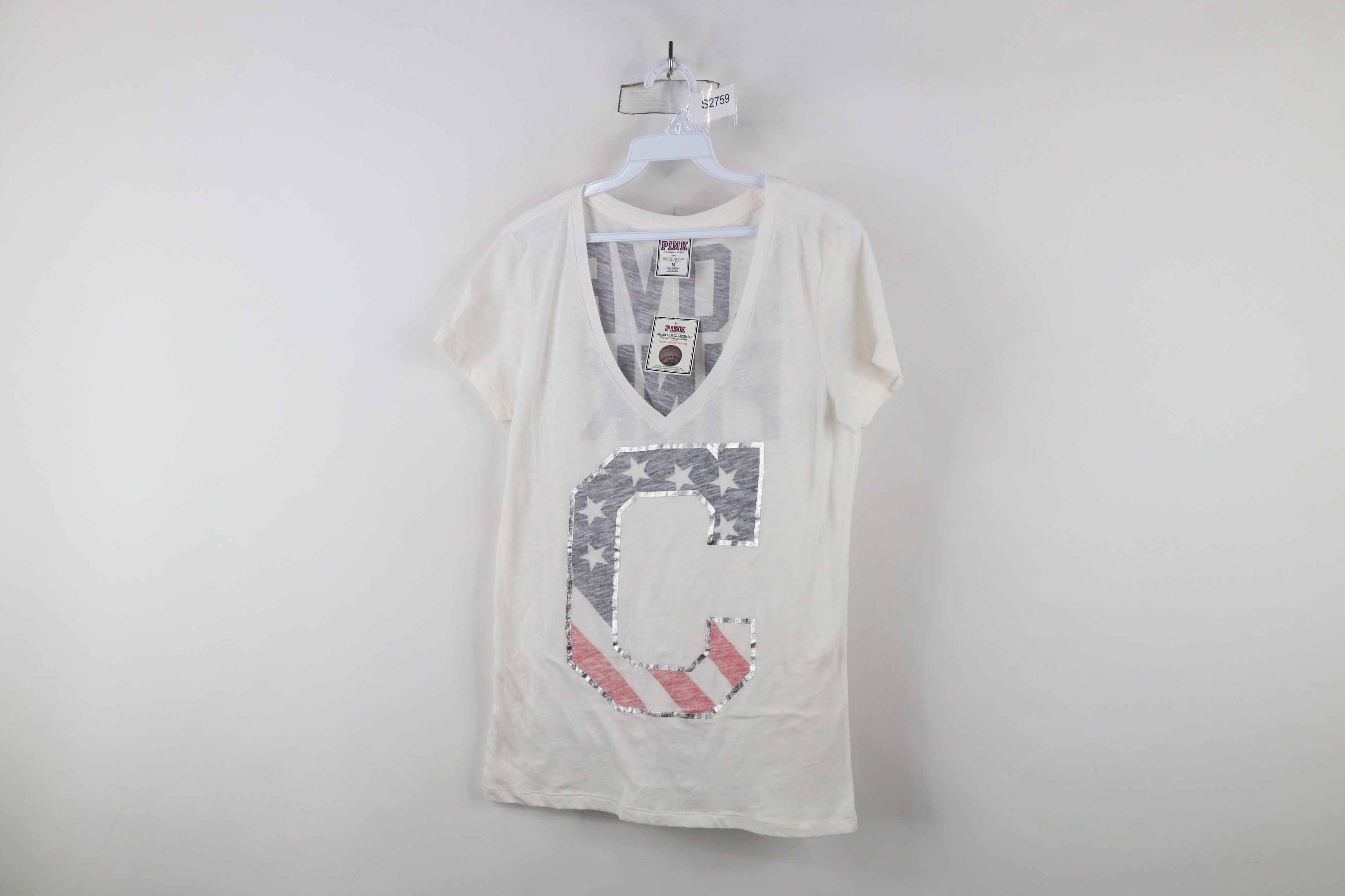 Pink × Vintage New Pink Victoria's Secret Cleveland Indian Baseball T-Shirt Size M / US 6-8 / IT 42-44 - 1 Thumbnail