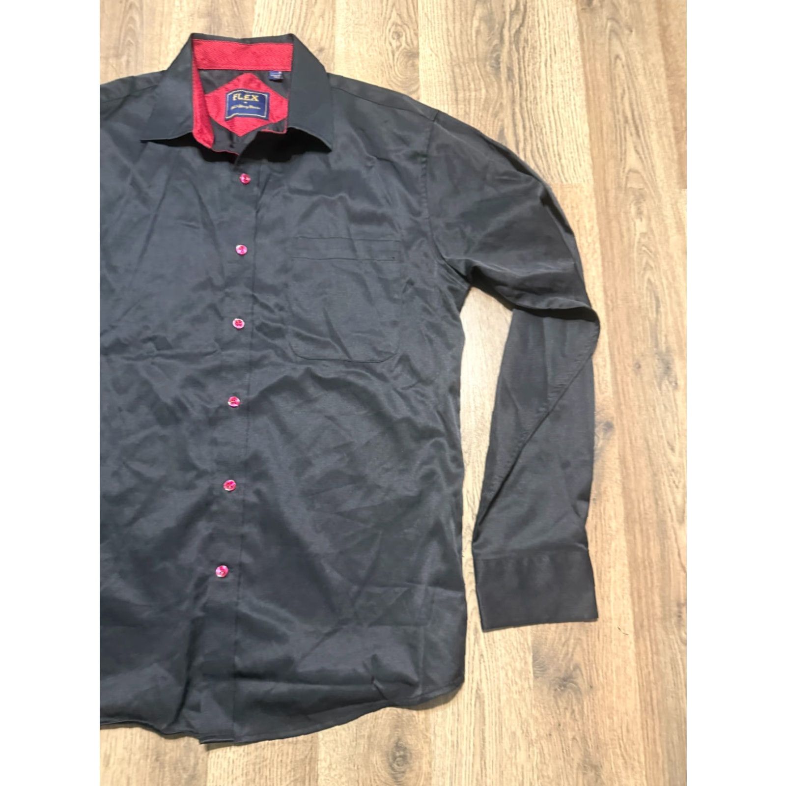 Vintage Flex Shirt Men's Small Black Short/Long Sleeve Button-Up Front Pocket Shirt Size US S / EU 44-46 / 1 - 4 Thumbnail