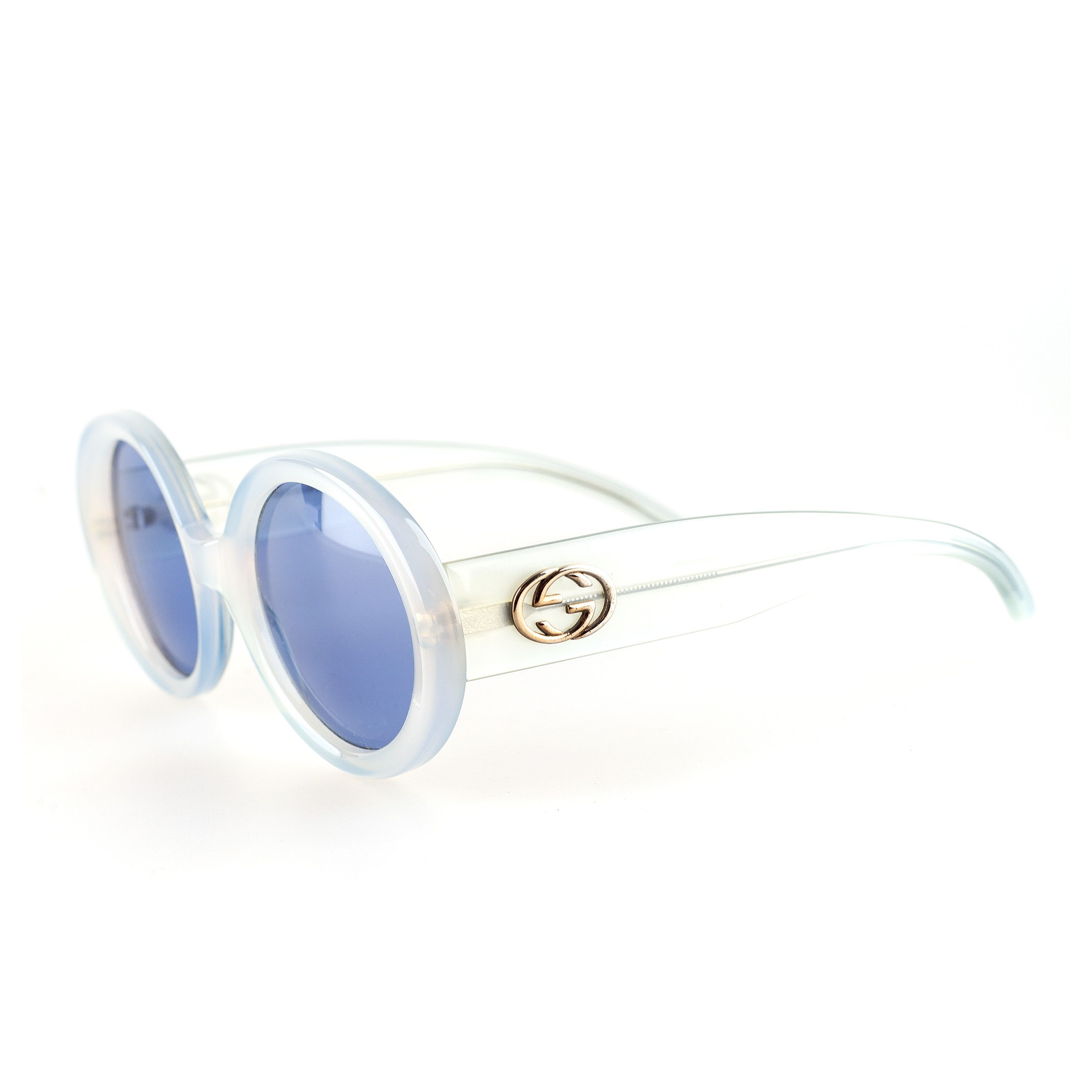 Gucci Gucci GG 2410/S 5BY Rounded Clear Blue Vintage Sunglasses Size ONE SIZE - 3 Thumbnail