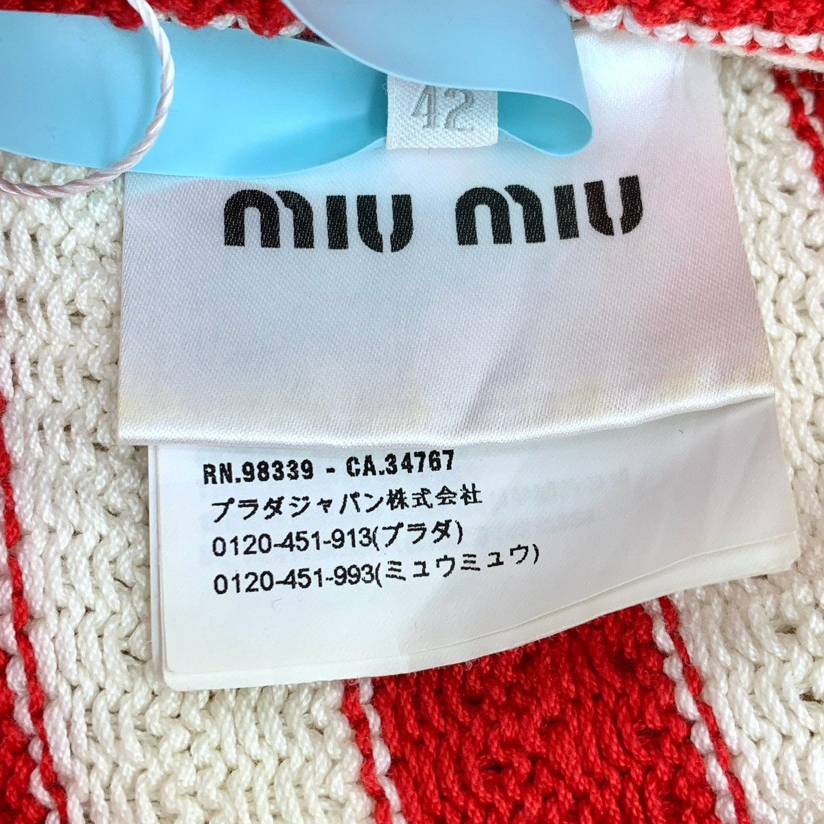 Miu Miu MiuMiu Colorblocked Striped Cotton Knit Sweater Size M / US 6-8 / IT 42-44 - 3 Thumbnail