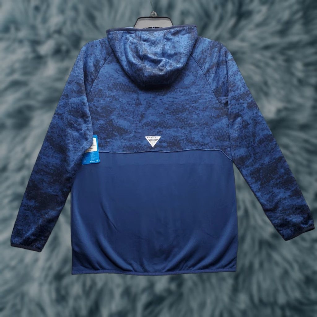 Vintage Columbia Hoodie Mens Small Navy Tie Dye PFG Super Terminal Fleece Lined Pullover Size US S / EU 44-46 / 1 - 1 Thumbnail