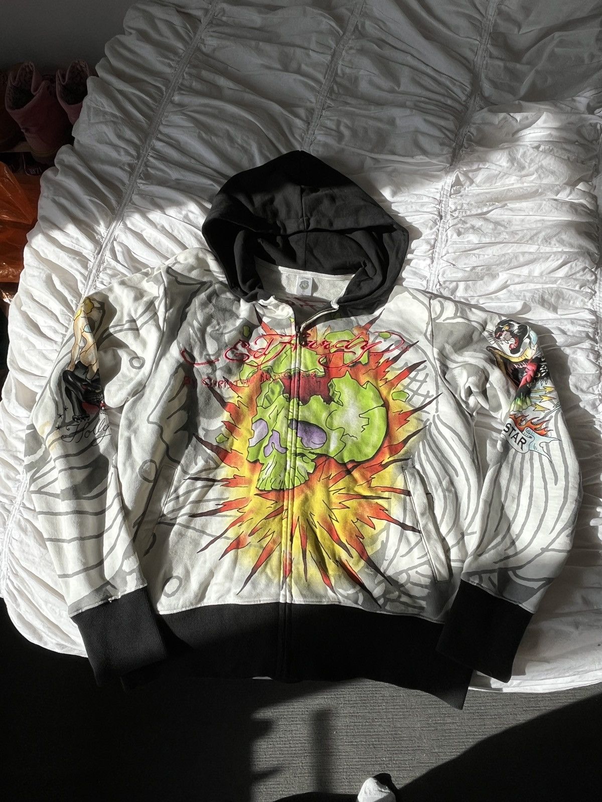 Ed Hardy Ed Hardy White Tattoo Zip Up Size US M / EU 48-50 / 2 - 1 Thumbnail
