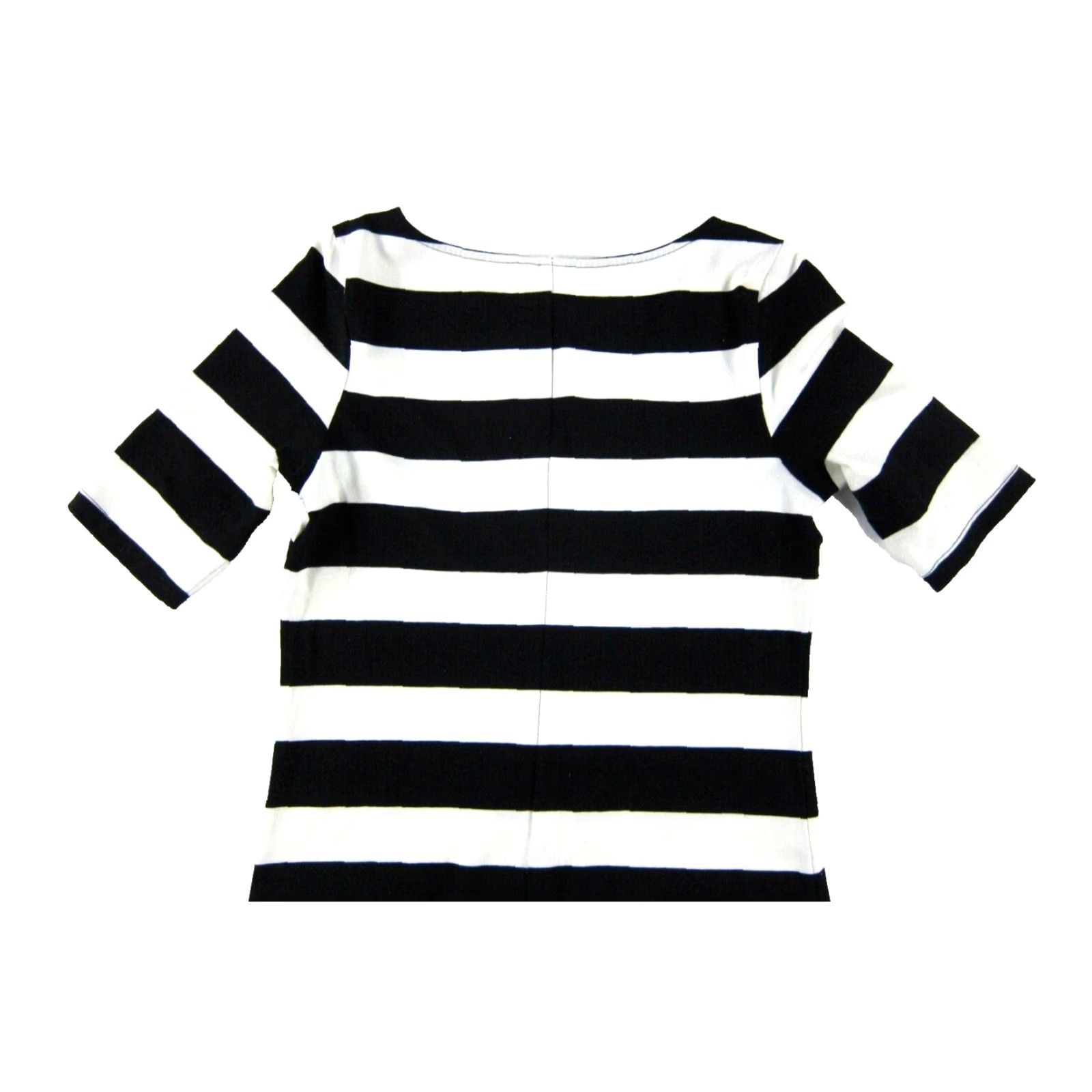 Old Navy Cotton Stretch White Black Stripe Short Sleeve Tunic Shift Dress S  Tall