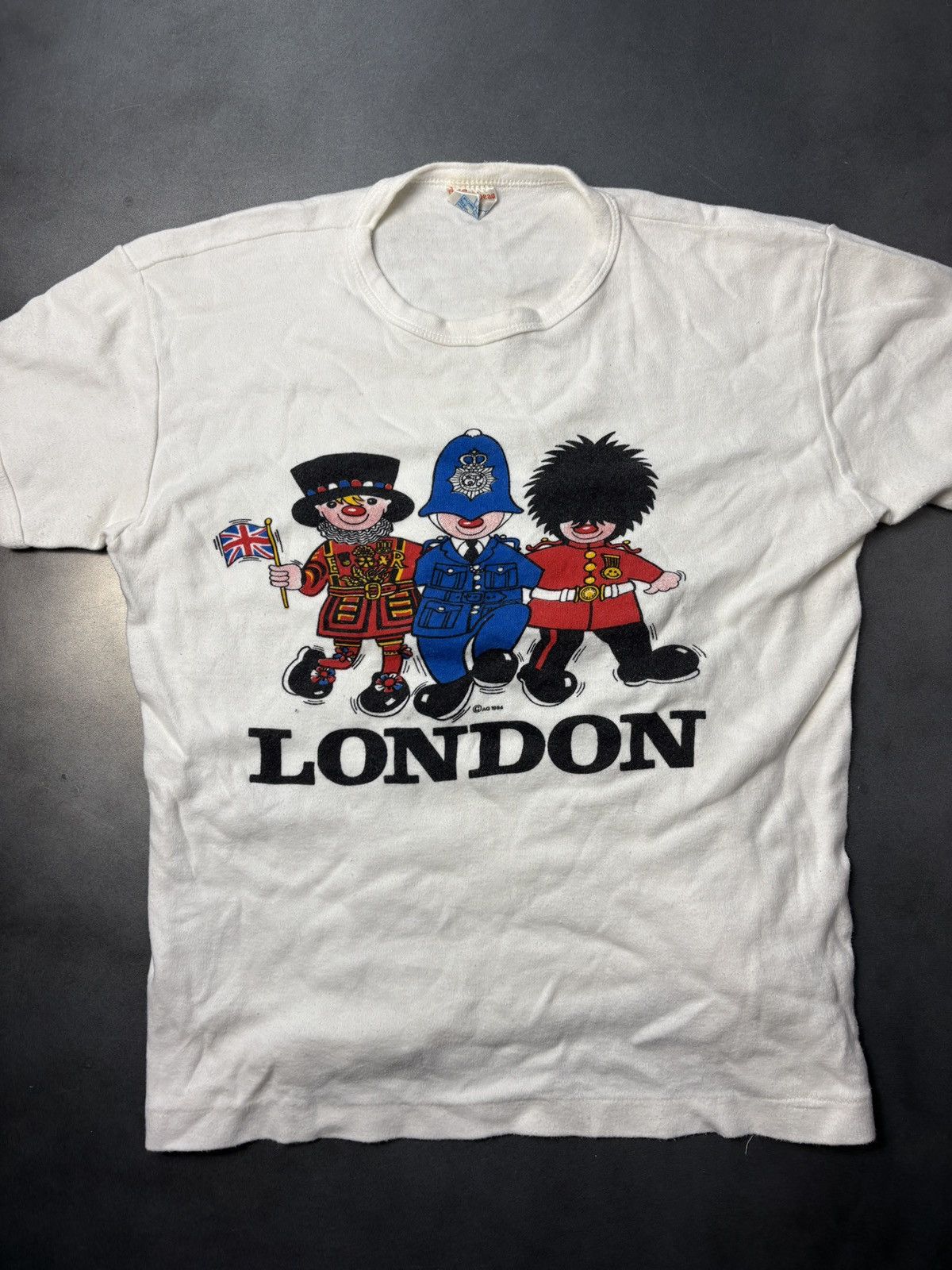 Vintage 1980s Vintage London England Baby Tee Crop Union Jack Soft Size US S / EU 44-46 / 1 - 6 Thumbnail