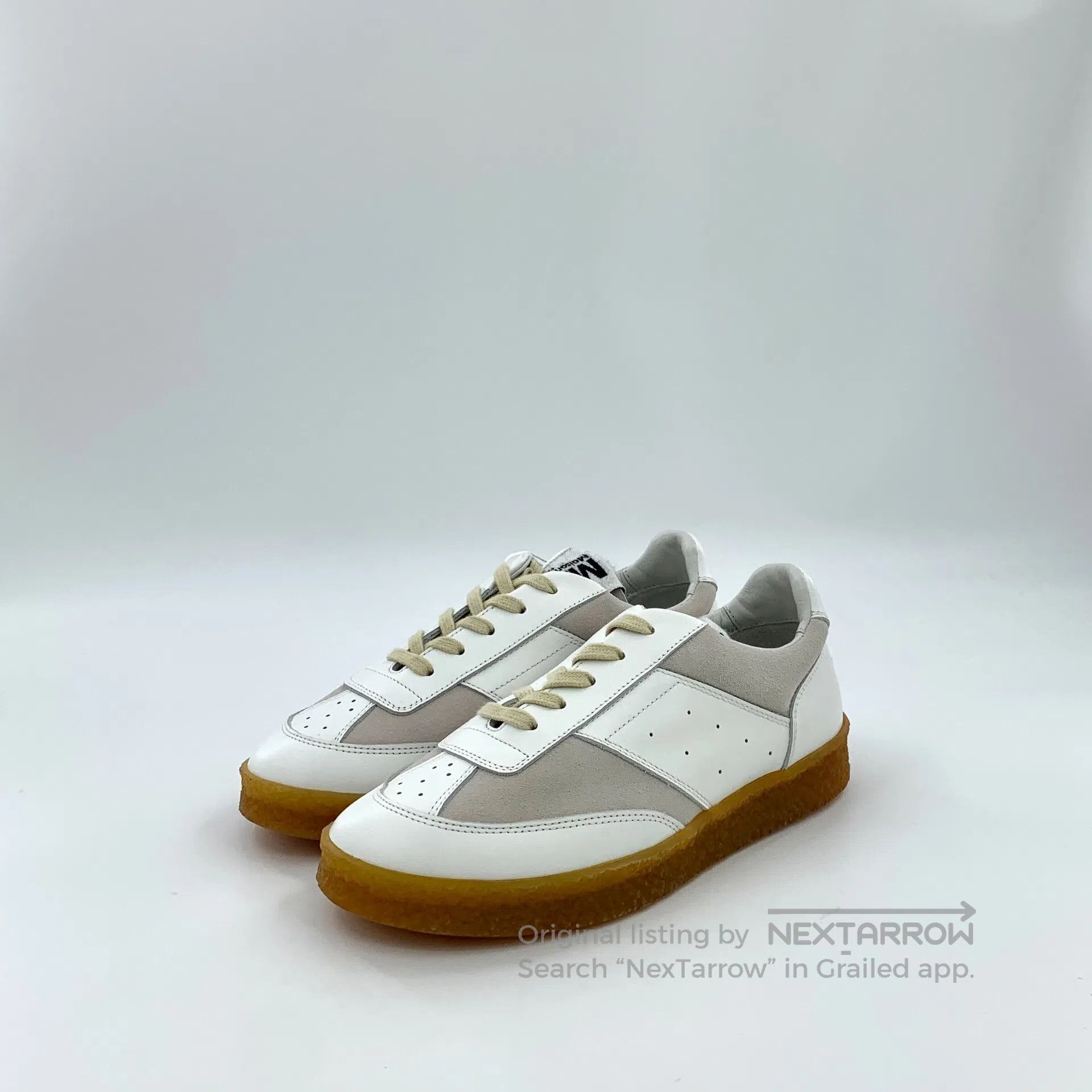 Maison Margiela Maison Margiela White Leather Laced Casual Flat Loafers| Size US 7.5 / IT 37.5 - 1 Thumbnail