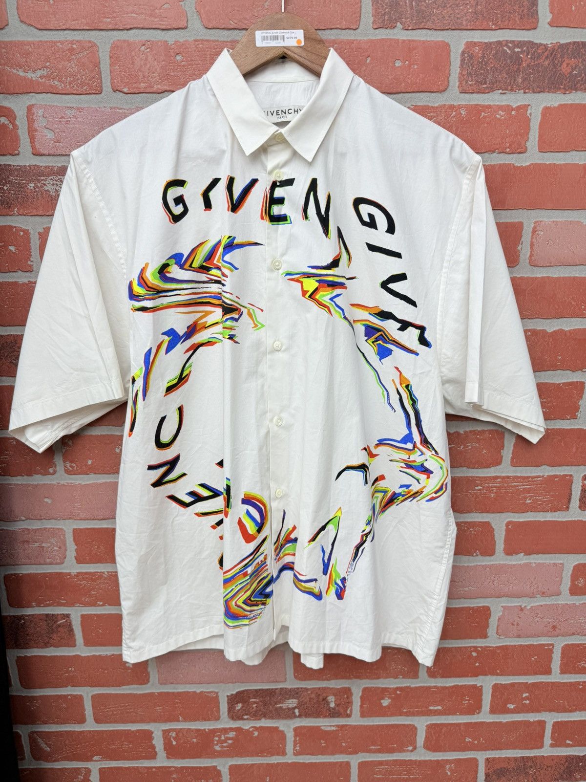 Givenchy Givenchy Men's 41 Glitch Oversized Short Sleeve Shirt SZ 39 Size US M / EU 48-50 / 2 - 1 Thumbnail