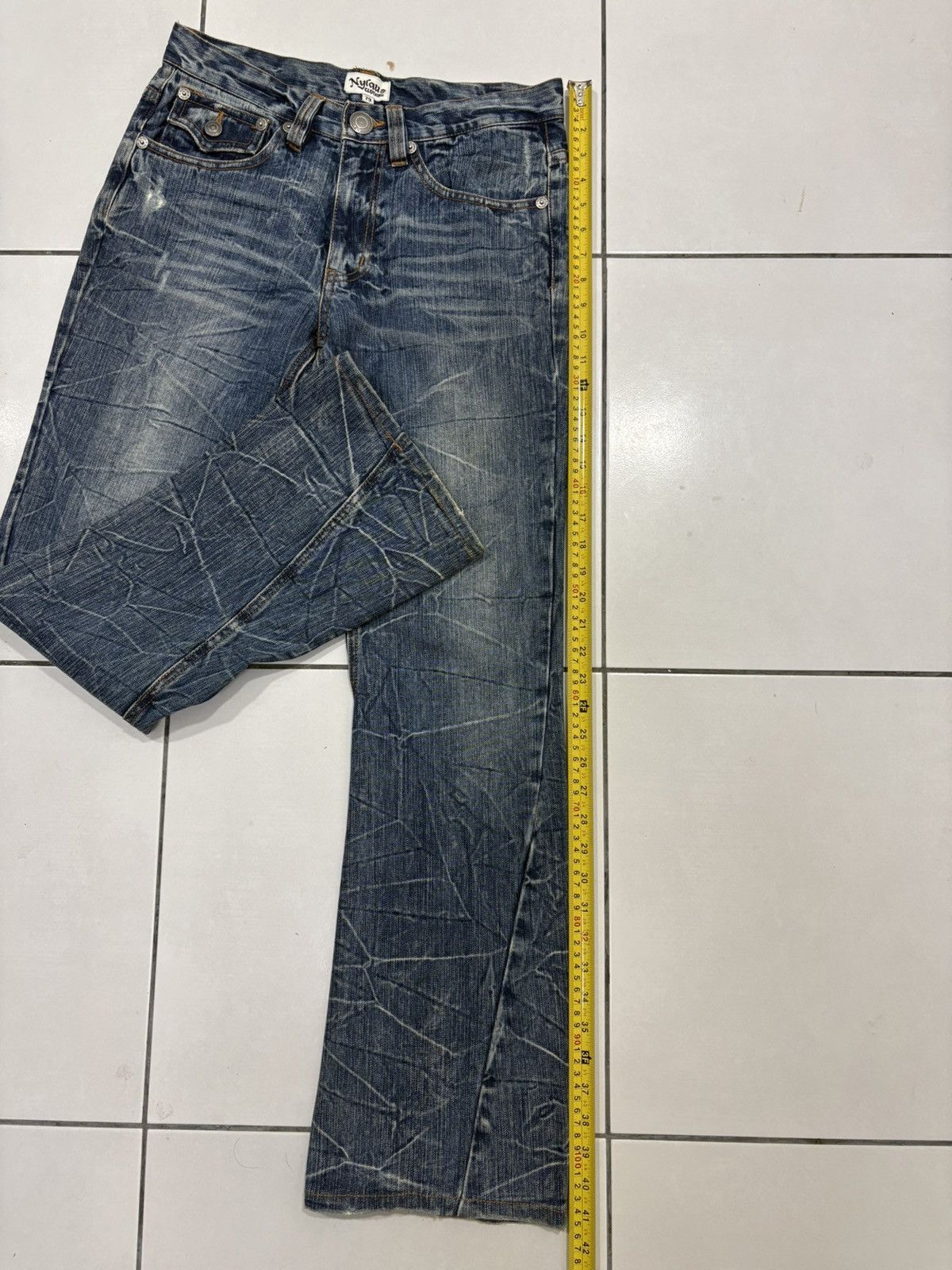 Japanese Brand Vintage 90s NYLAUS Japan Clawmark Distres Jeans Size US 30 / EU 46 - 9 Thumbnail