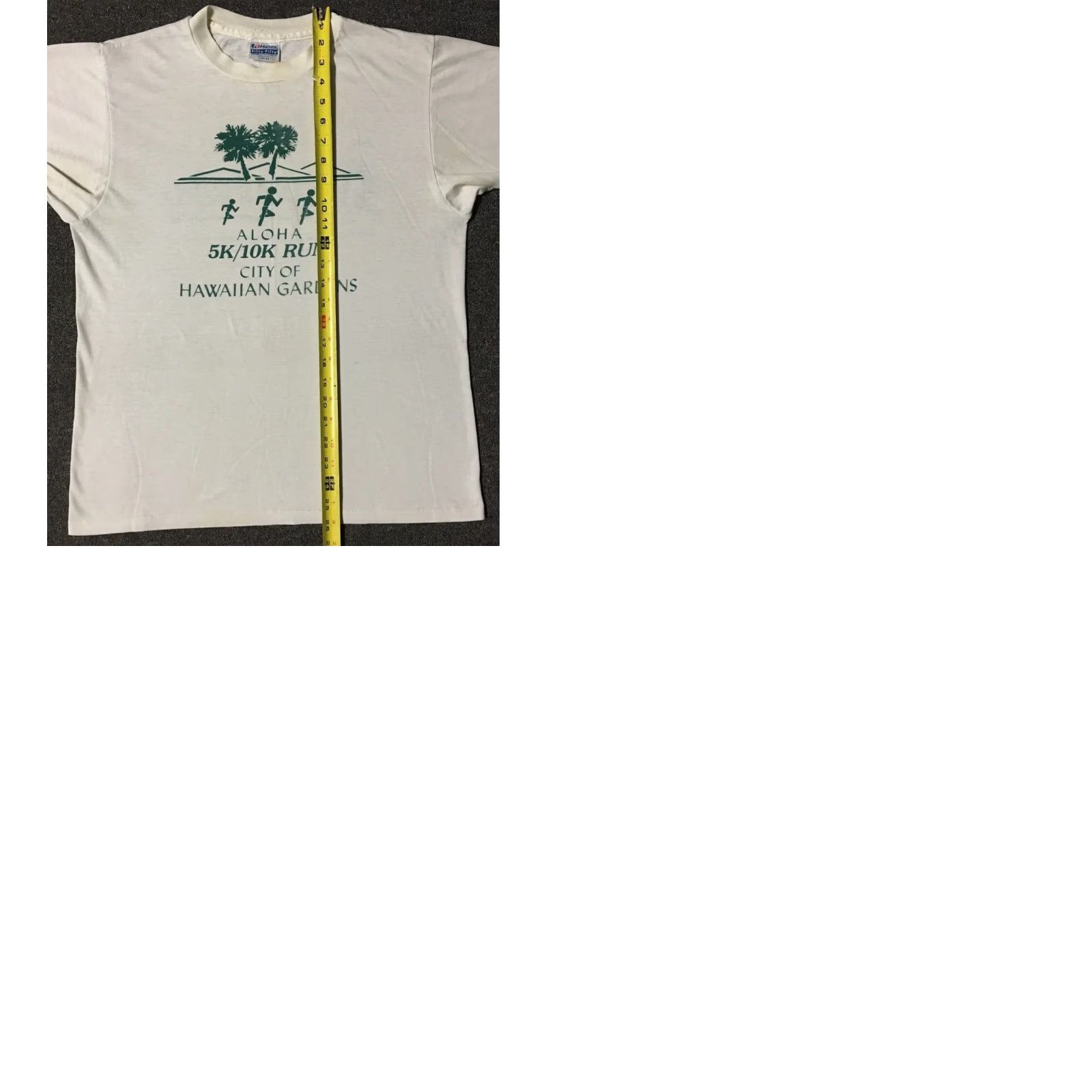 ALOHAS Vtg 80s Hawaiian Gardens Aloha Marathon Shirt S USA Track Grunge PE 90s Shirt Mens White Size US S / EU 44-46 / 1 - 9 Thumbnail