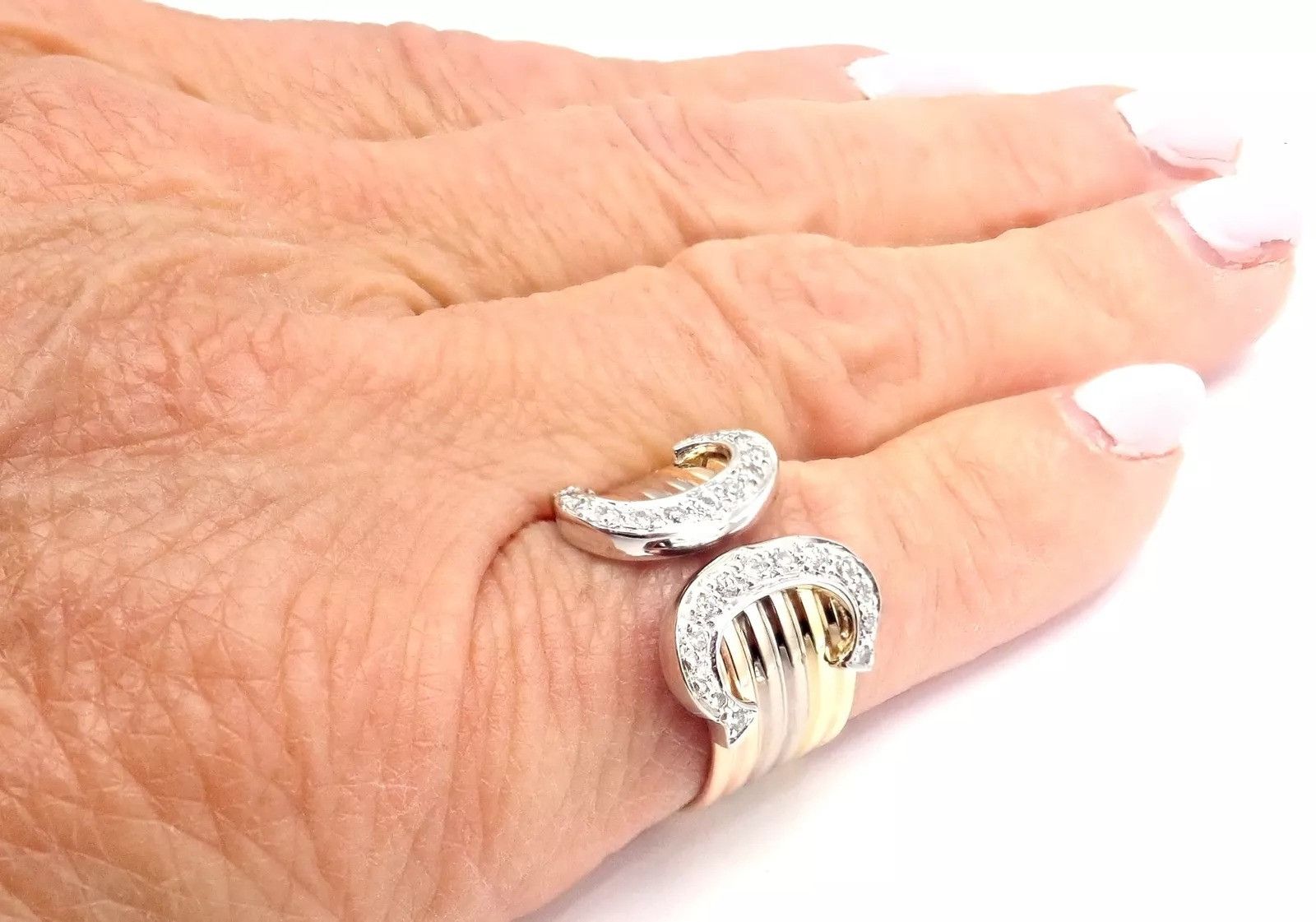 Cartier Cartier Diamond Double C 18k Band Ring Size 52 US 6 Size ONE SIZE - 8 Thumbnail