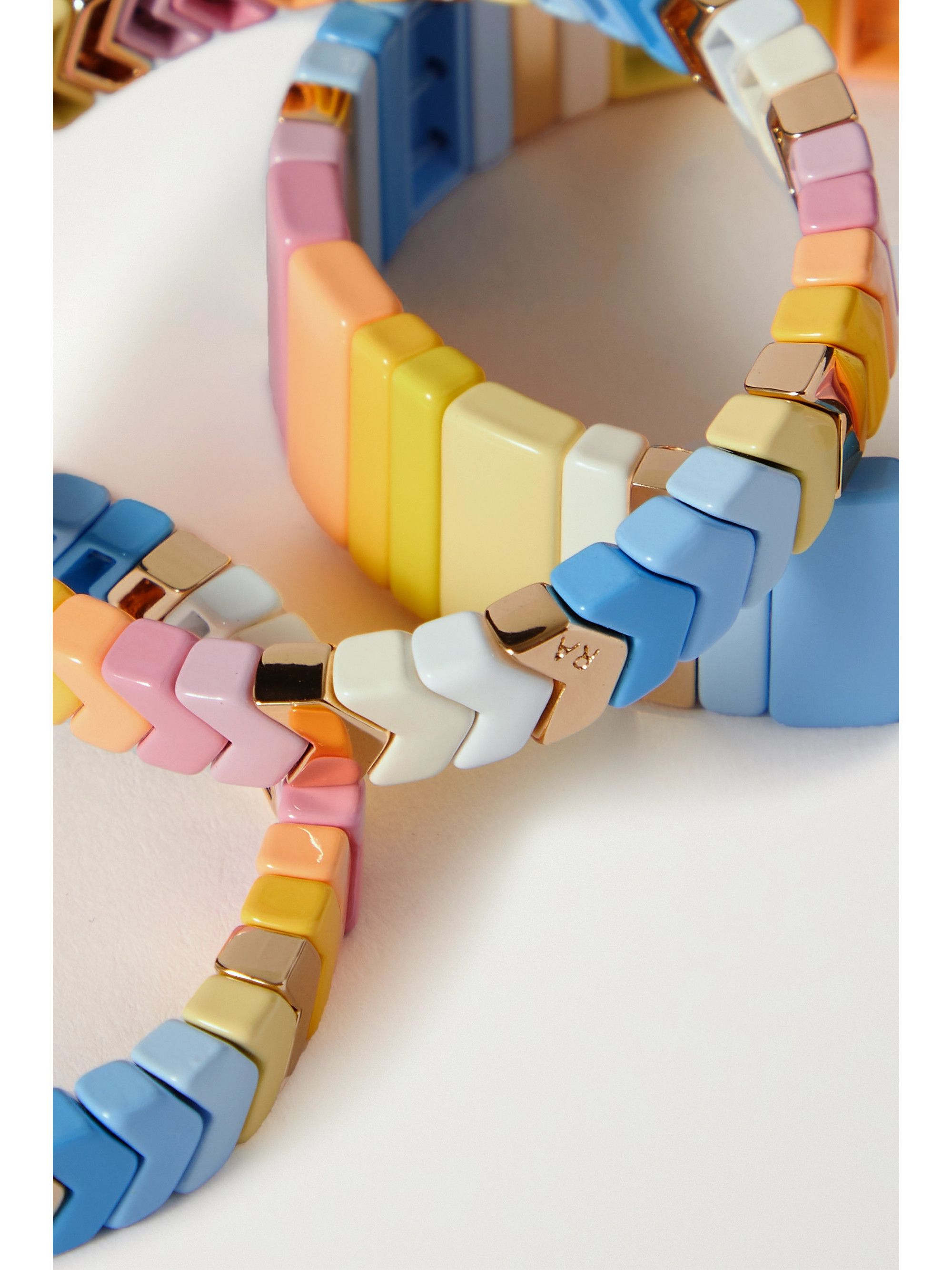 Roxanne Assoulin Before Sunset set of three enamel gold-tone bracelets Size ONE SIZE - 4 Thumbnail