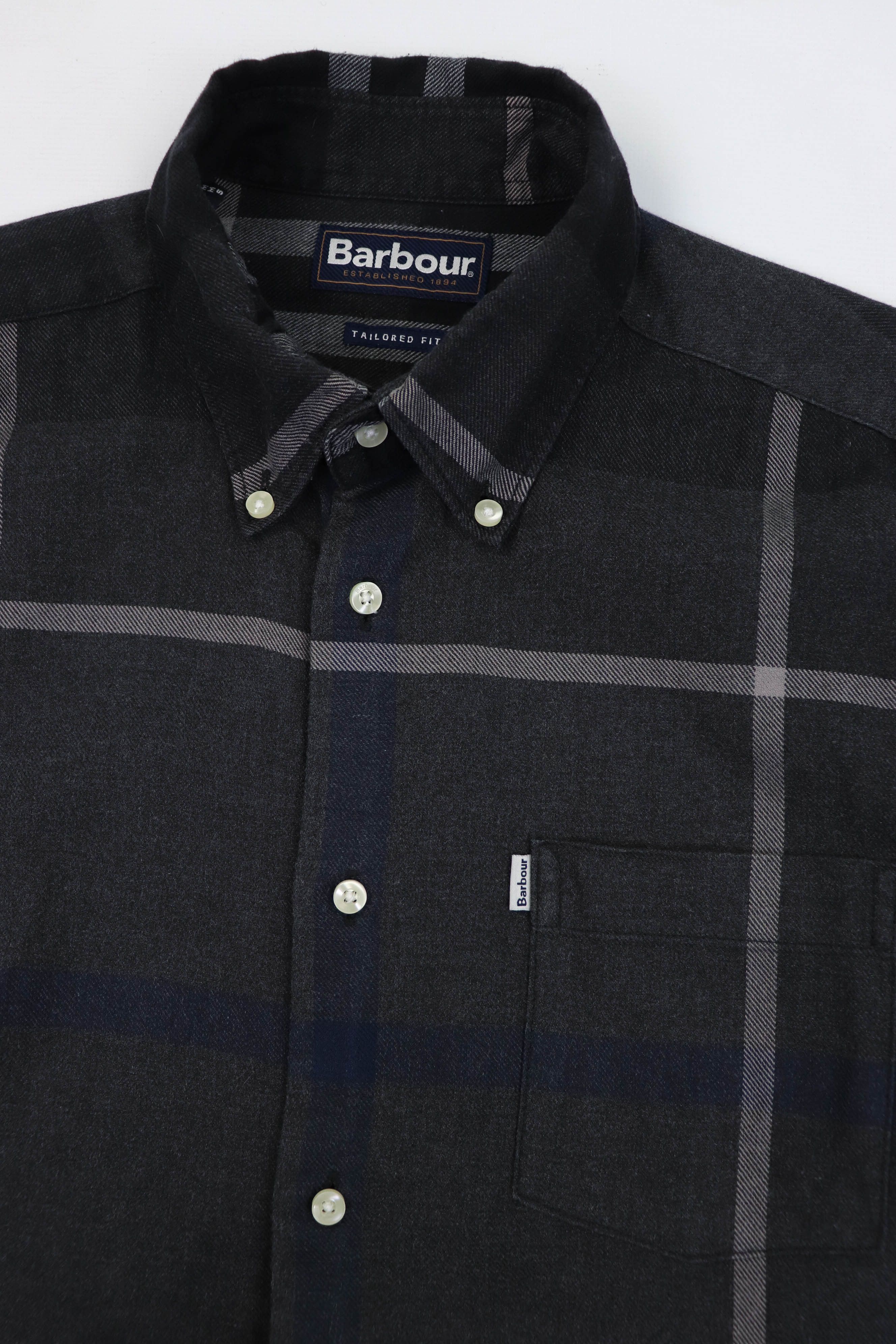 Barbour Barbour Dark Gray Plaid Tailored Fit Shirt Size US S / EU 44-46 / 1 - 6 Thumbnail