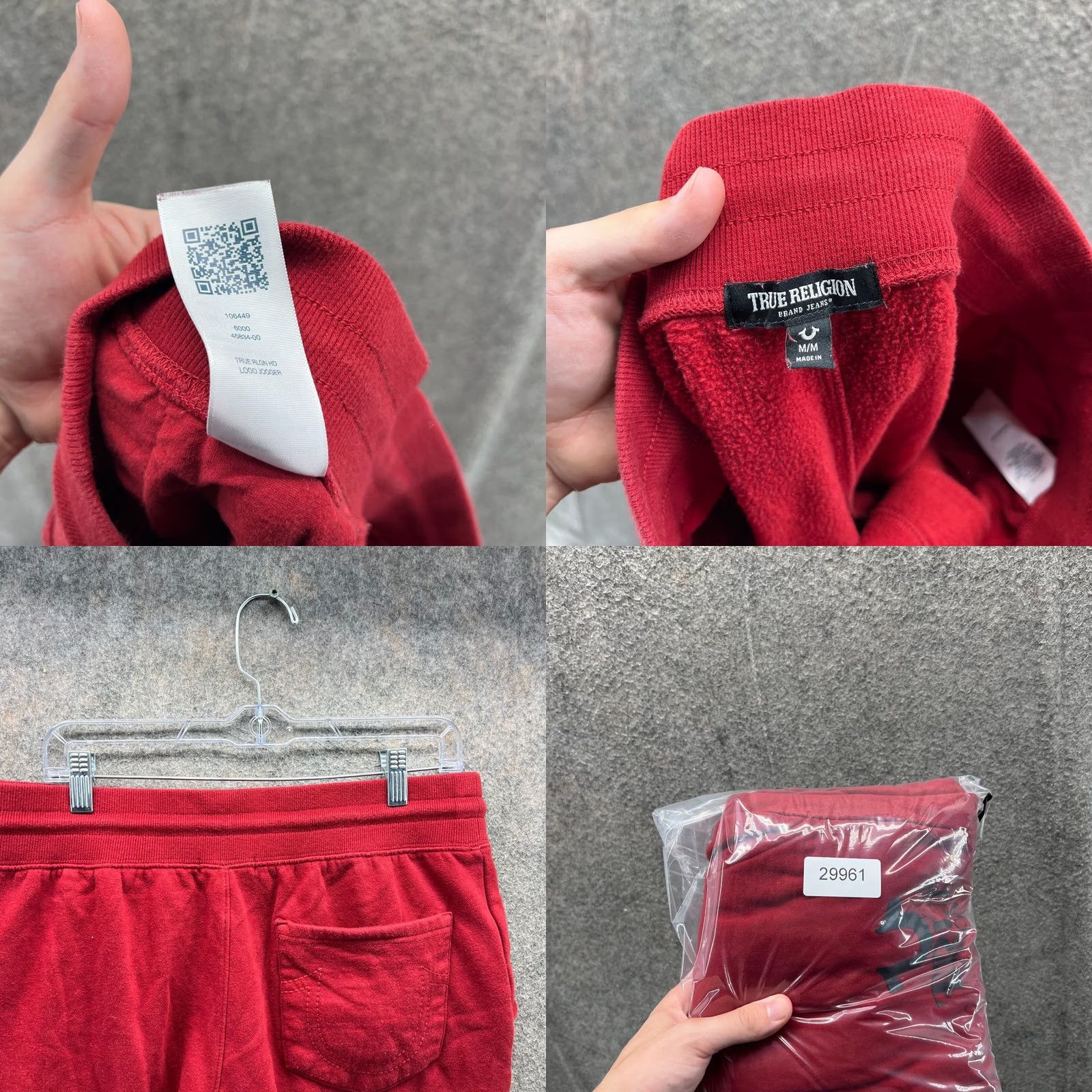 True Religion True Religion Jogger Mens M Red Elastic Waist Buddha Sweatpants Tapered Size US 31 - 8 Thumbnail