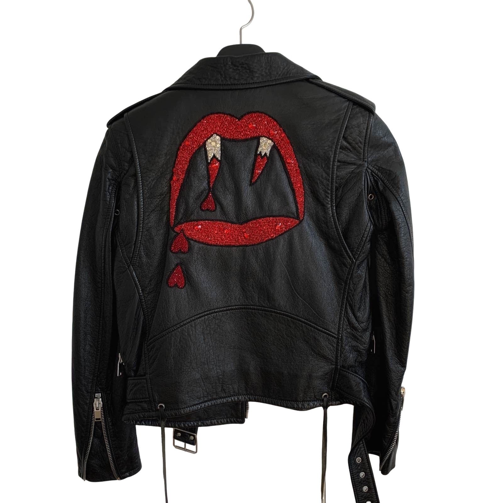 Saint Laurent Paris Saint Laurent Vampire Lips Leather Jacket Size