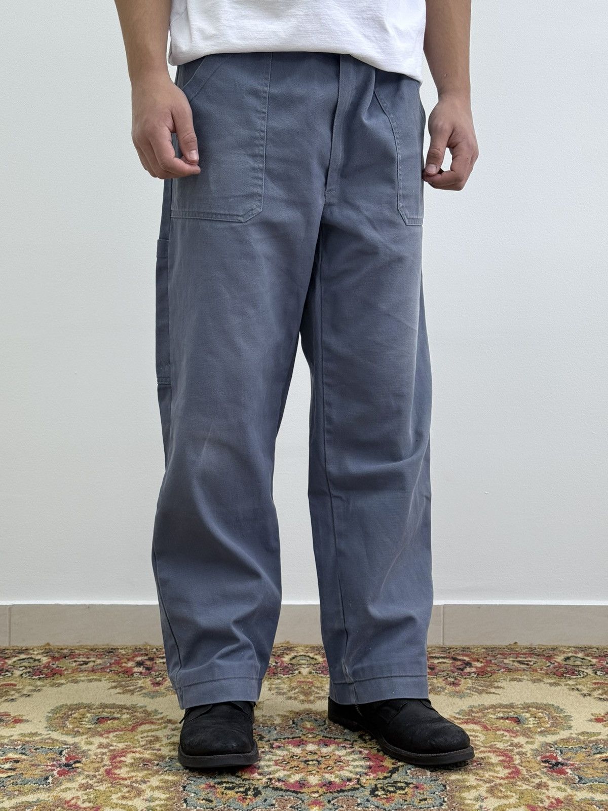 Vetra Vintage 80s French Faded Workwear Pants Size US 34 / EU 50 - 1 Thumbnail