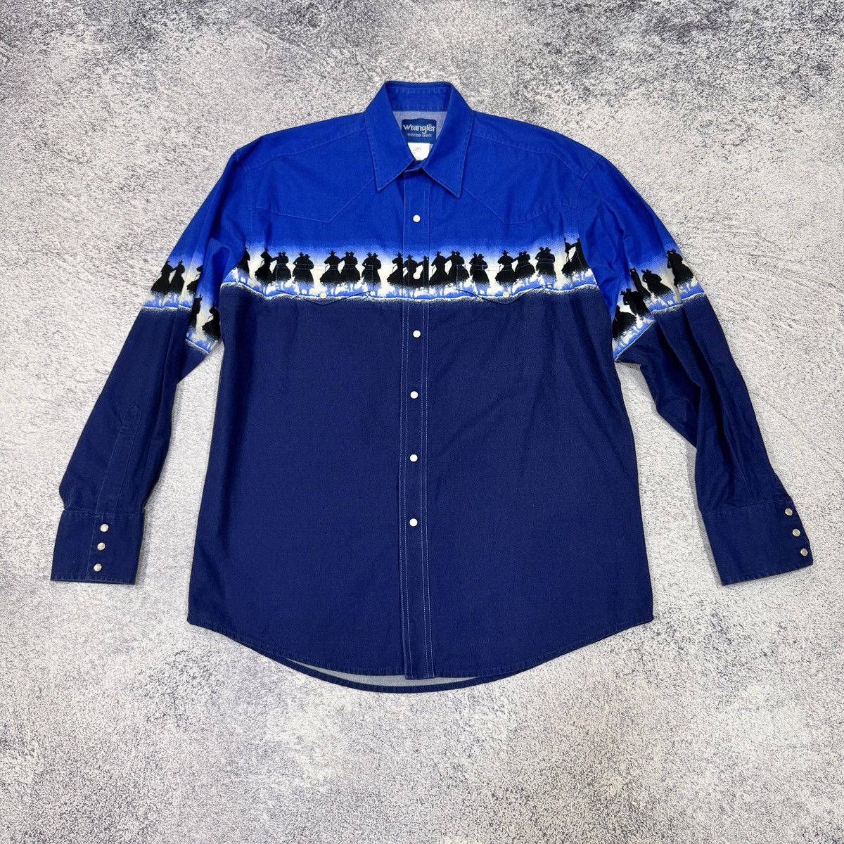 Wrangler Vintage Wrangler Western Shirt Wrap Around Print Sunset L Size US L / EU 52-54 / 3 - 1 Thumbnail