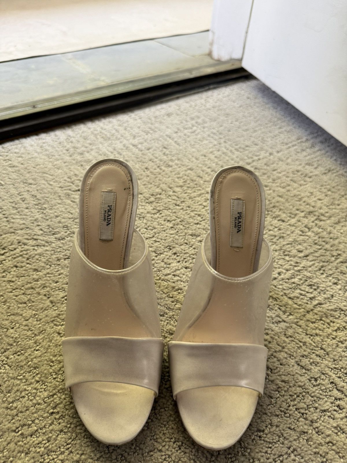 Prada Prada Transparent Nude Heels Size US 10 / IT 40 - 1 Thumbnail