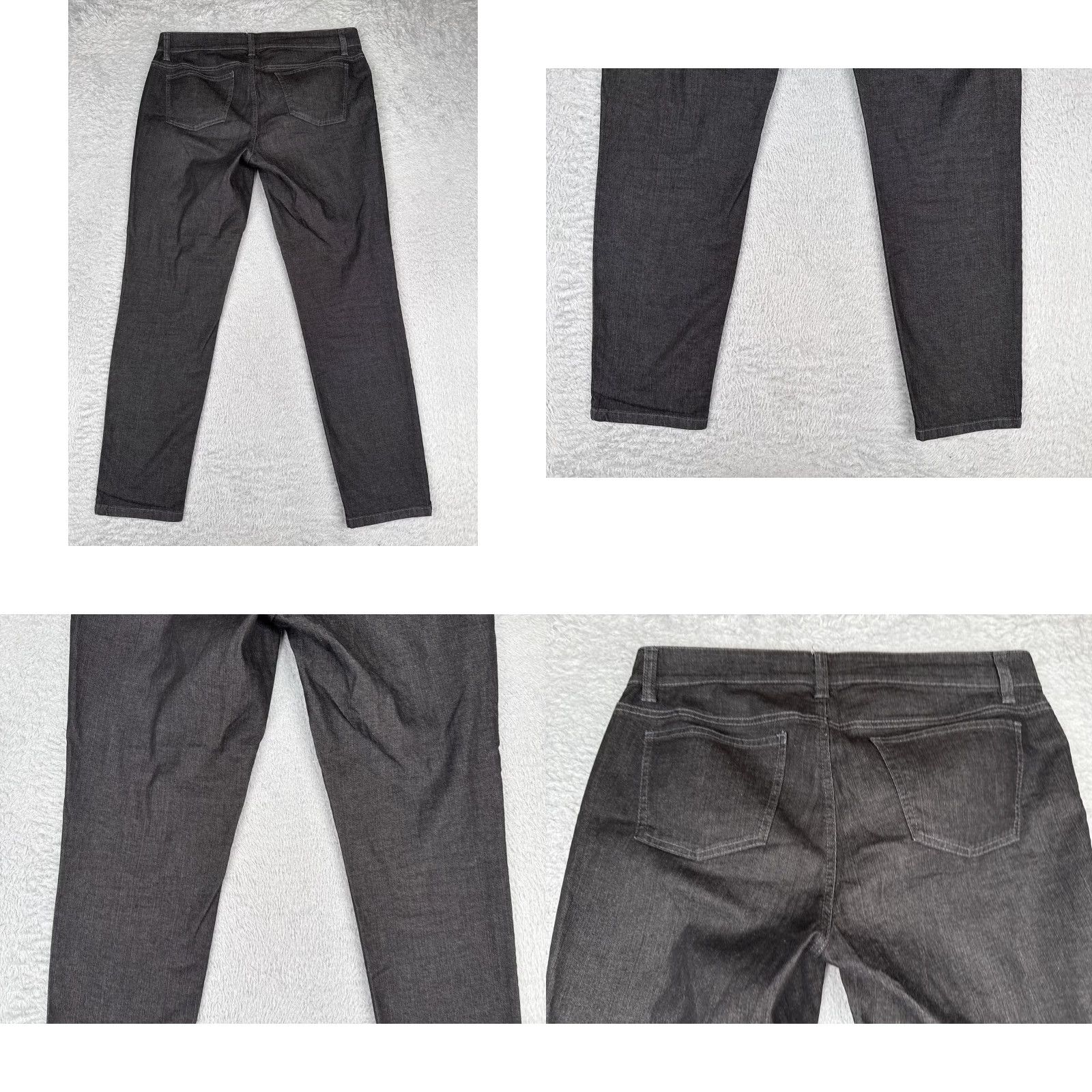 Eileen Fisher Eileen Fisher Jeans Womens 10 Black Denim Straight Leg Medium 32x28 Cotton Blend 5-Pocket Mens? Size 32" / US 10 / IT 46 - 10 Thumbnail