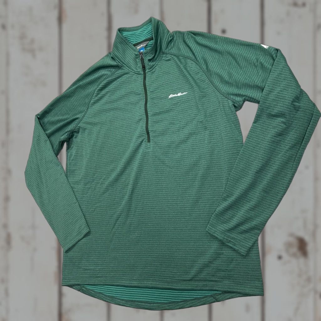 Eddie Bauer Eddie Bauer Pullover Mens XL Green First Ascent Stretch Sweater 1/4 Zip Athletic Lightweight Fleece Lined Size US XL / EU 56 / 4 - 1 Thumbnail