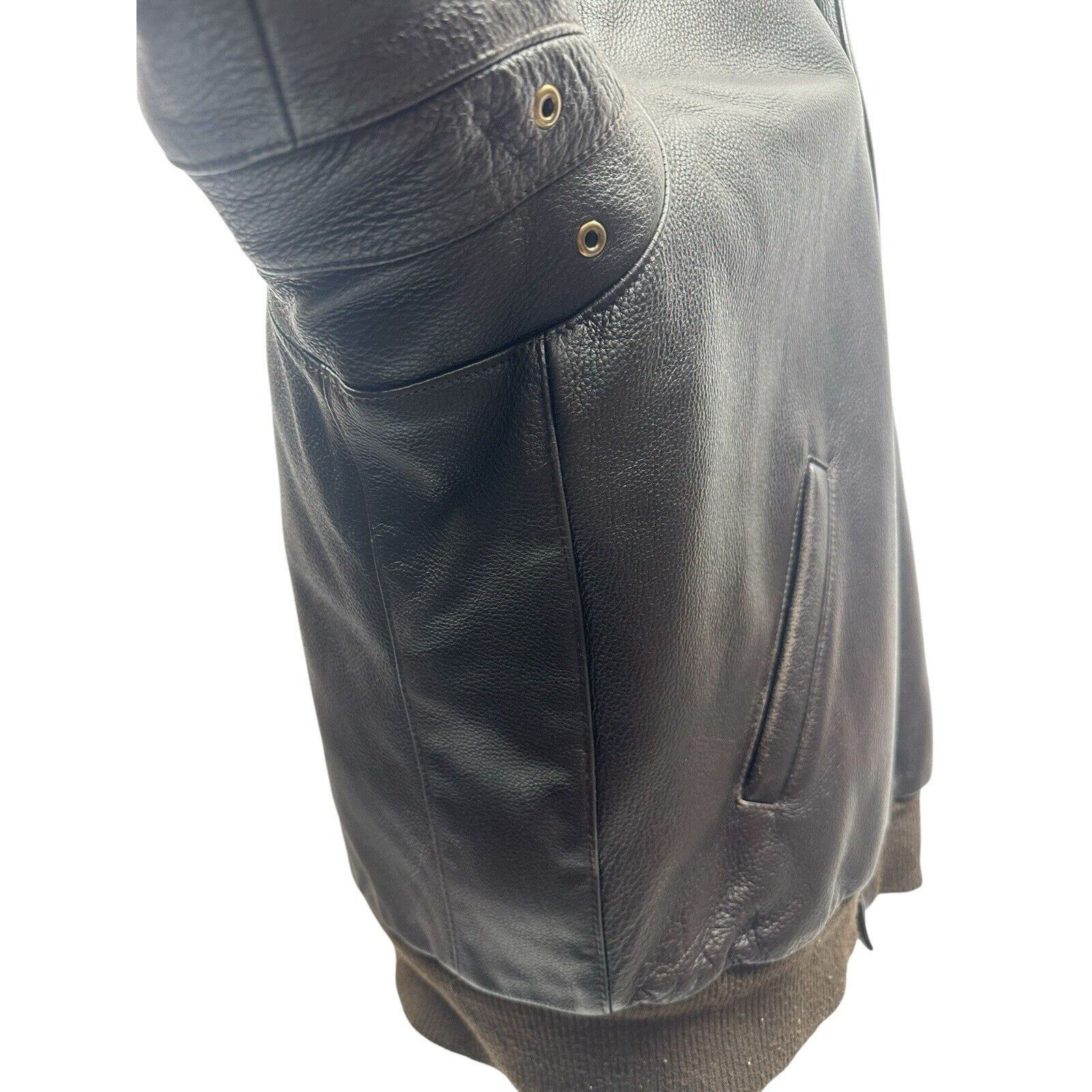 & Other Stories Mens XL Q-Gar Brown Leather Bomber Jacket Aviation Liner VTG Size US XL / EU 56 / 4 - 3 Thumbnail