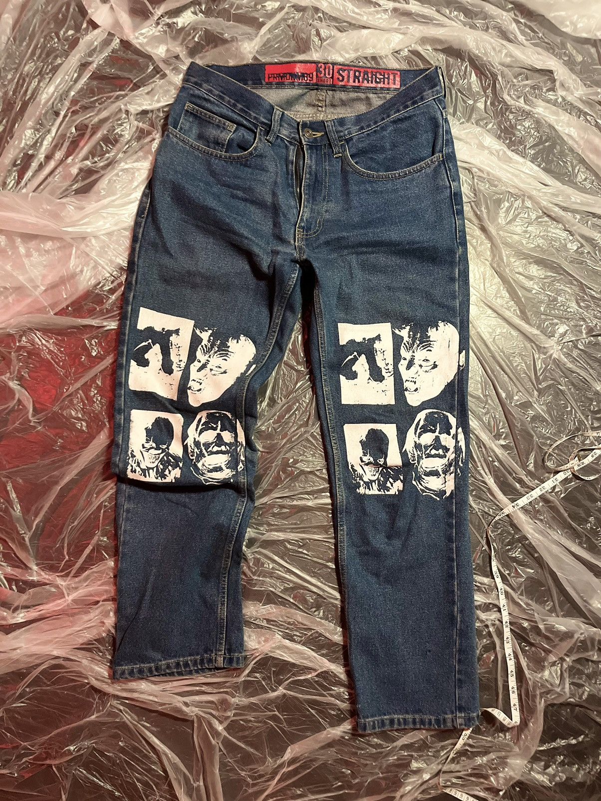 Custom Horror Graphic Denim Jeans (Straight Fit DIY2020s)