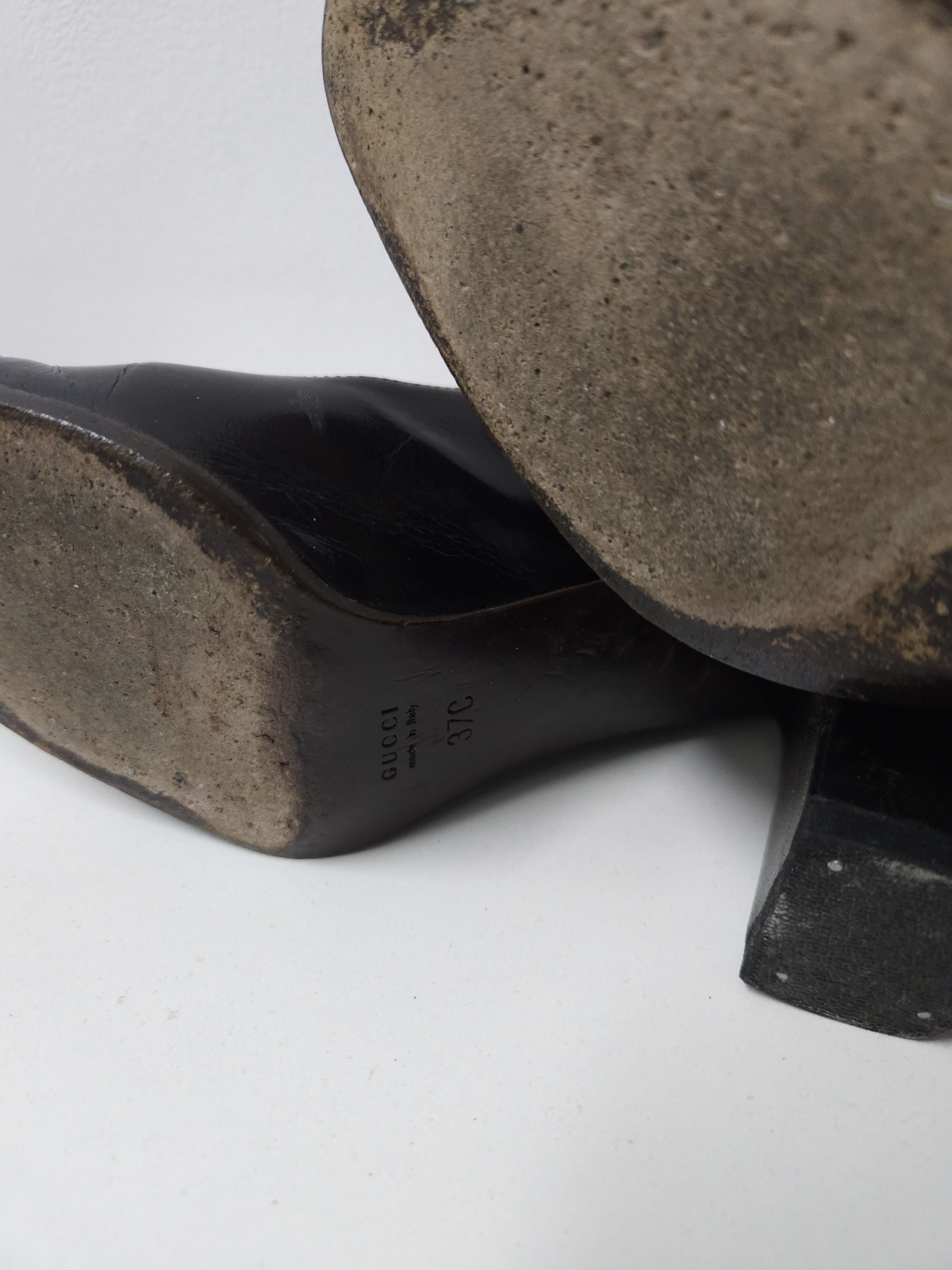 Gucci Archive Gucci square toe block heel pumps mules Size US 7 / IT 37 - 12 Thumbnail