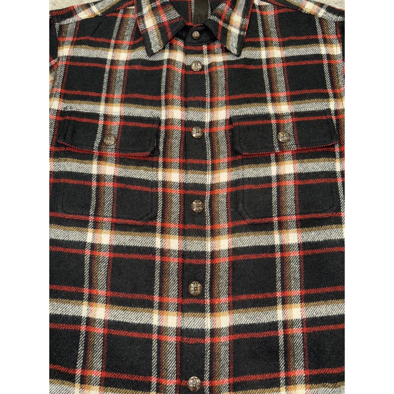 Chrome Hearts Chrome Hearts Flannel Black Check Button Down Long Size US L / EU 52-54 / 3 - 8 Thumbnail