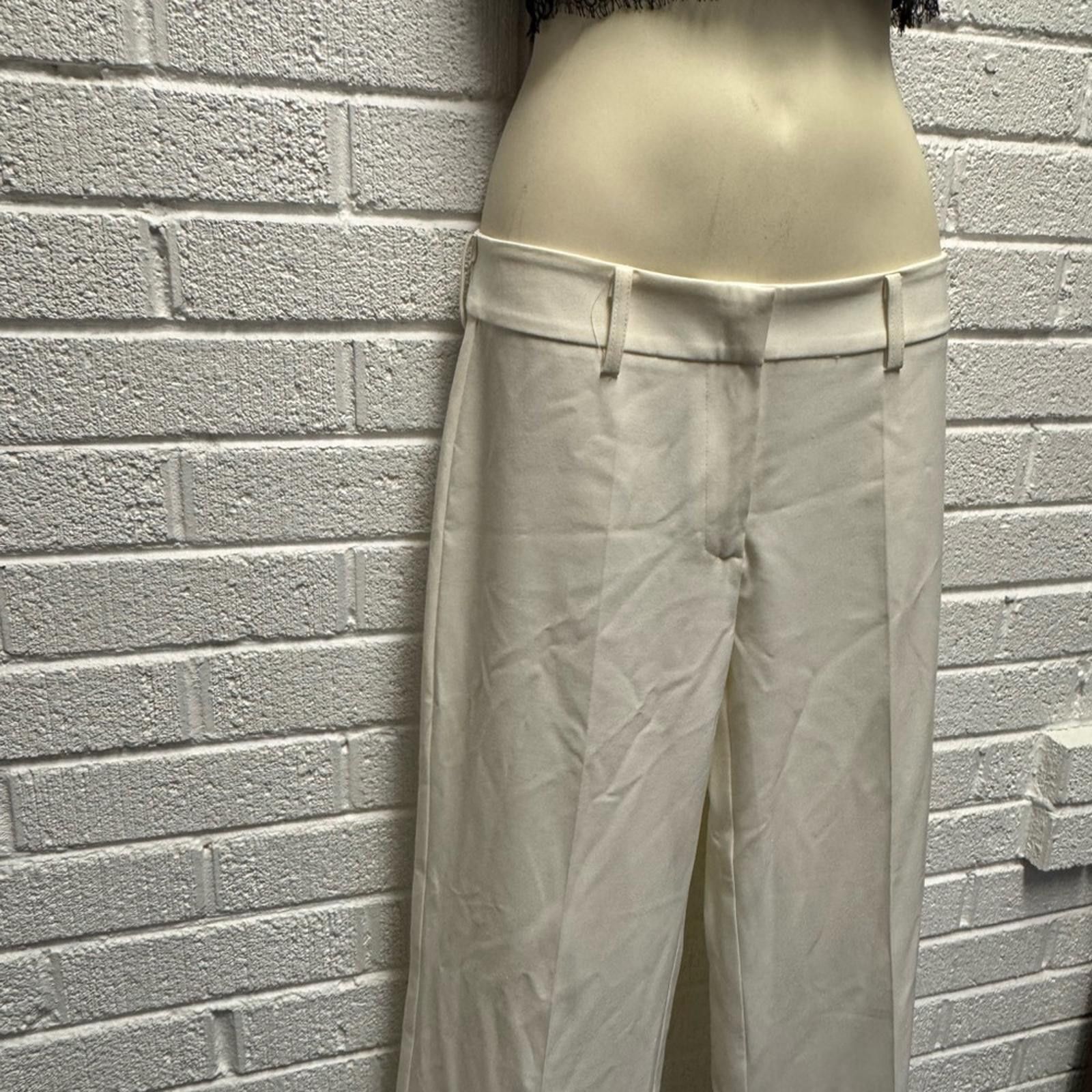 Designer Classic Wide-Leg Trousers - Elegant Neutral Style Oppio Size 28" / US 6 / IT 42 - 5 Thumbnail