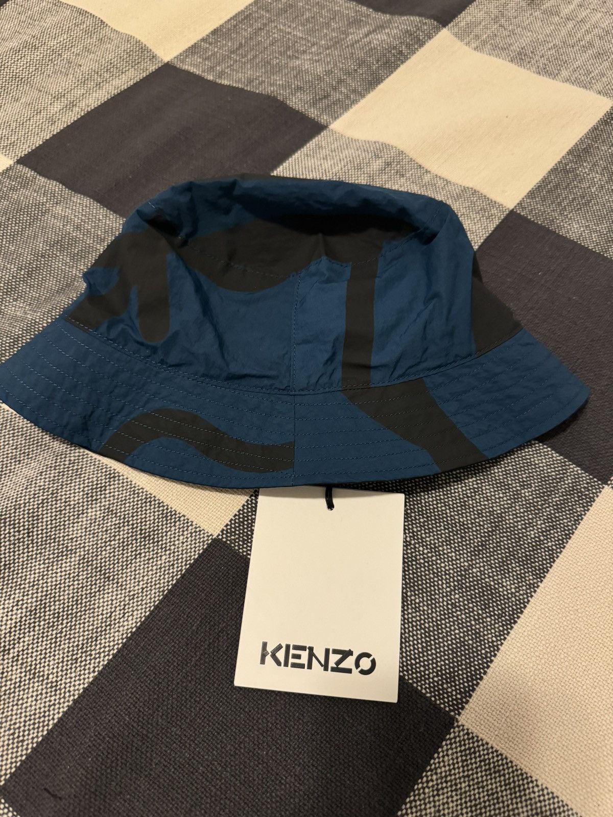 Kenzo Reversible Black / Blue Print Bucket Hat - M (New!) Size 32 - 2 Thumbnail
