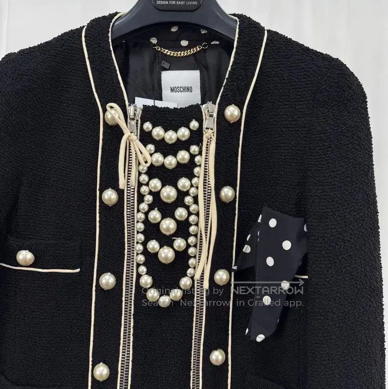 Moschino Moschino Black Wool Blend Logo Jacket . Size XL / US 12-14 / IT 48-50 - 3 Thumbnail