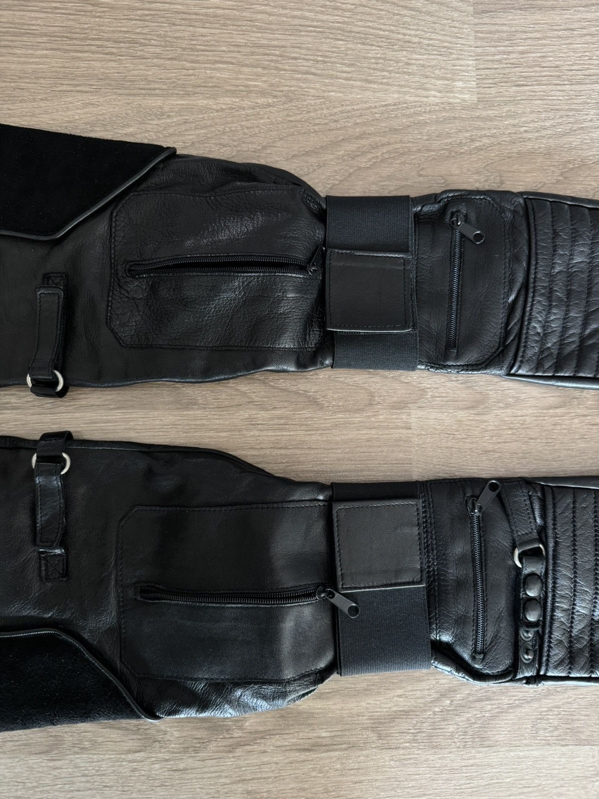 Raf Simons A/W 2007 Long Leather Biker Gloves Size ONE SIZE - 4 Thumbnail