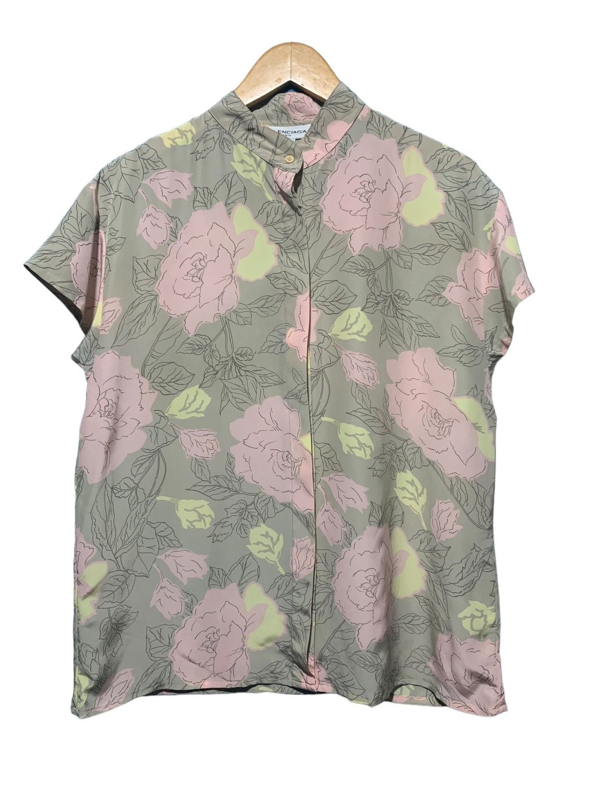 Balenciaga × Vintage Vintage Balenciaga floral print hawaiian shirt Size L / US 10 / IT 46 - 1 Thumbnail