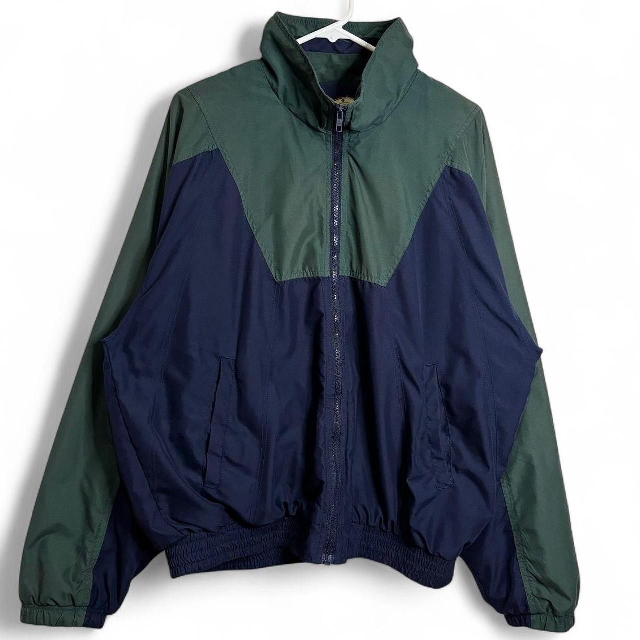 Vintage Vintage 90s Navy Green Boxy Windbreaker Zip-Up Jacket Size US M / EU 48-50 / 2 - 1 Thumbnail