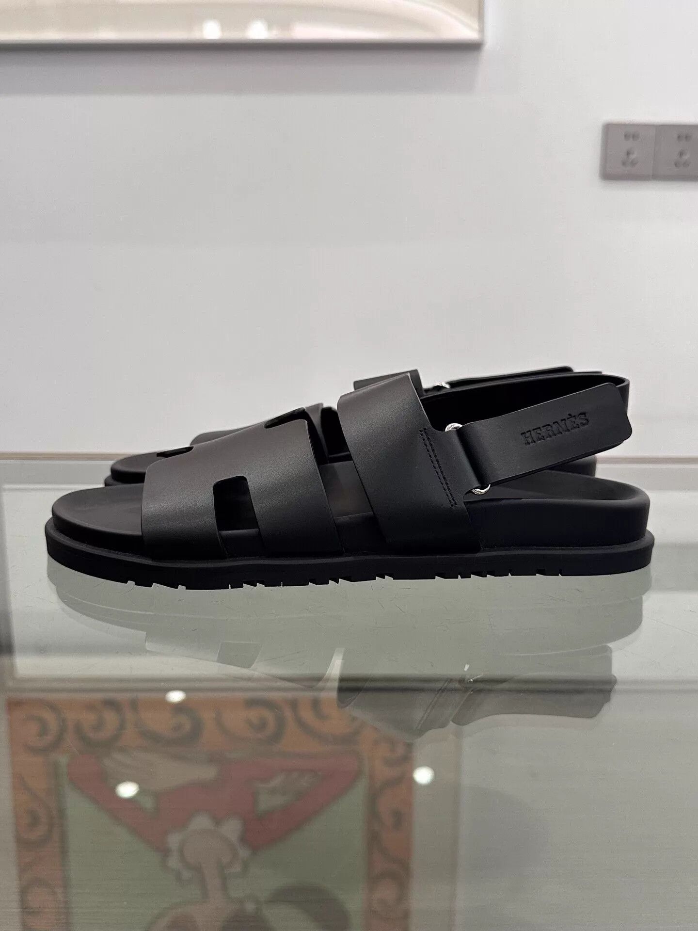 Hermes Hermes Genius H Logo Black Tech Beach Sandal 40.5 Size US 7.5 / EU 40-41 - 4 Thumbnail