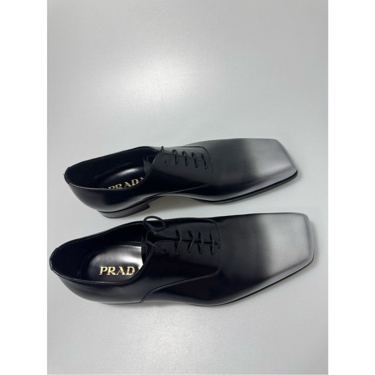 Prada PRADA Runway Silver Square Toe Dress Shoes 2EA165 Black Men’ Size US 8.5 / EU 41-42 - 7 Thumbnail