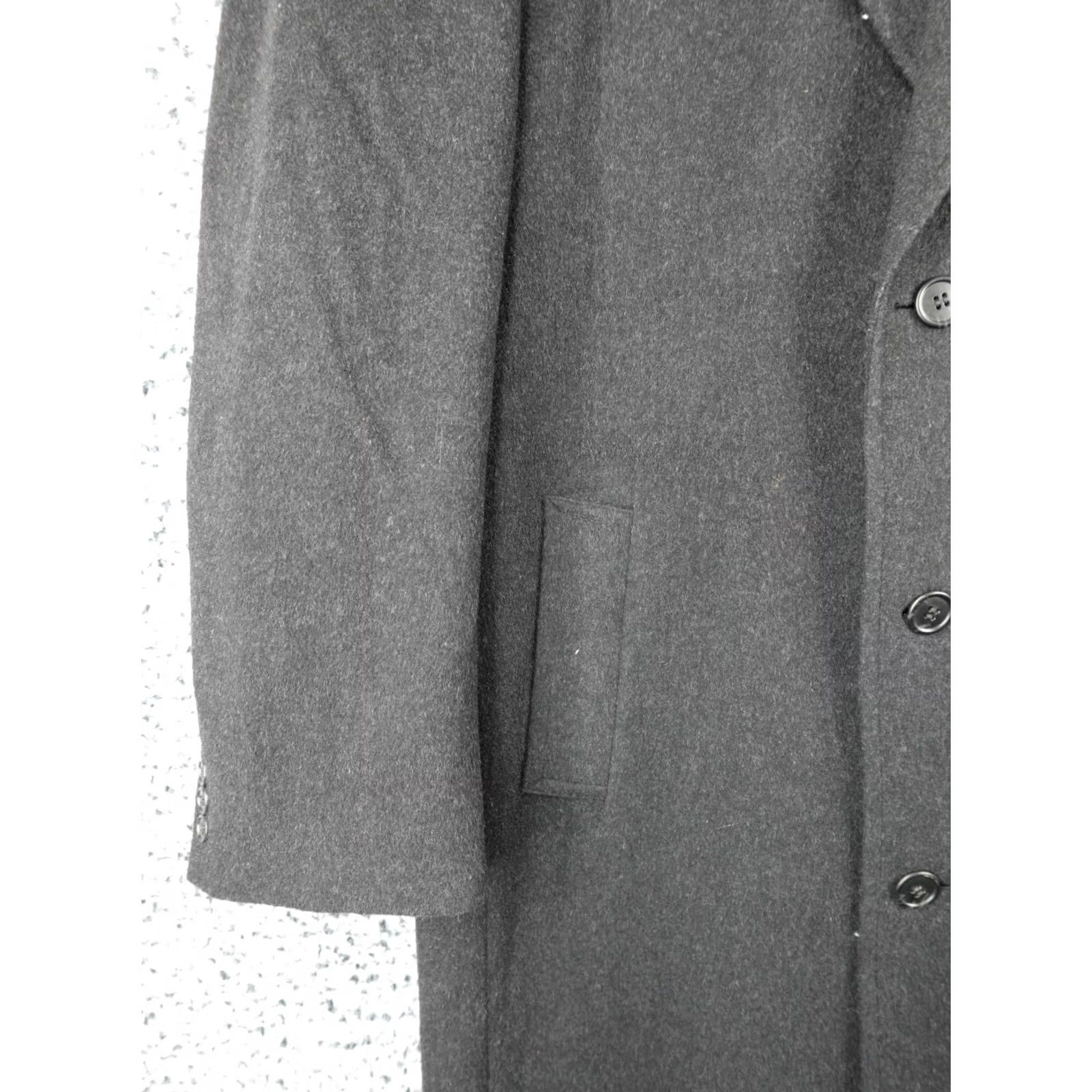 Vintage VINTAGE Christian Aujard Overcoat Coat Long Black 44L Cashmere Blend Wool Lined Button Chest 44 in Mens Size US L / EU 52-54 / 3 - 5 Thumbnail