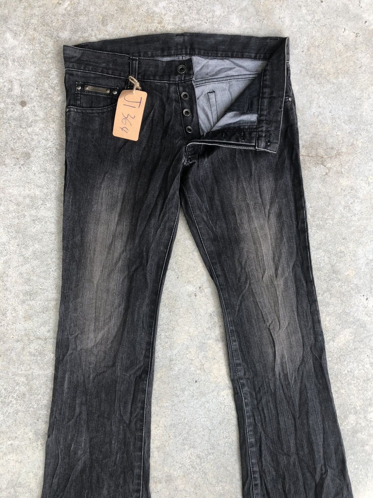 5351 POUR LES HOMMES 5351 Pour Les Hommes Flared Jeans Bootcut Distressed Size US 33 - 3 Thumbnail