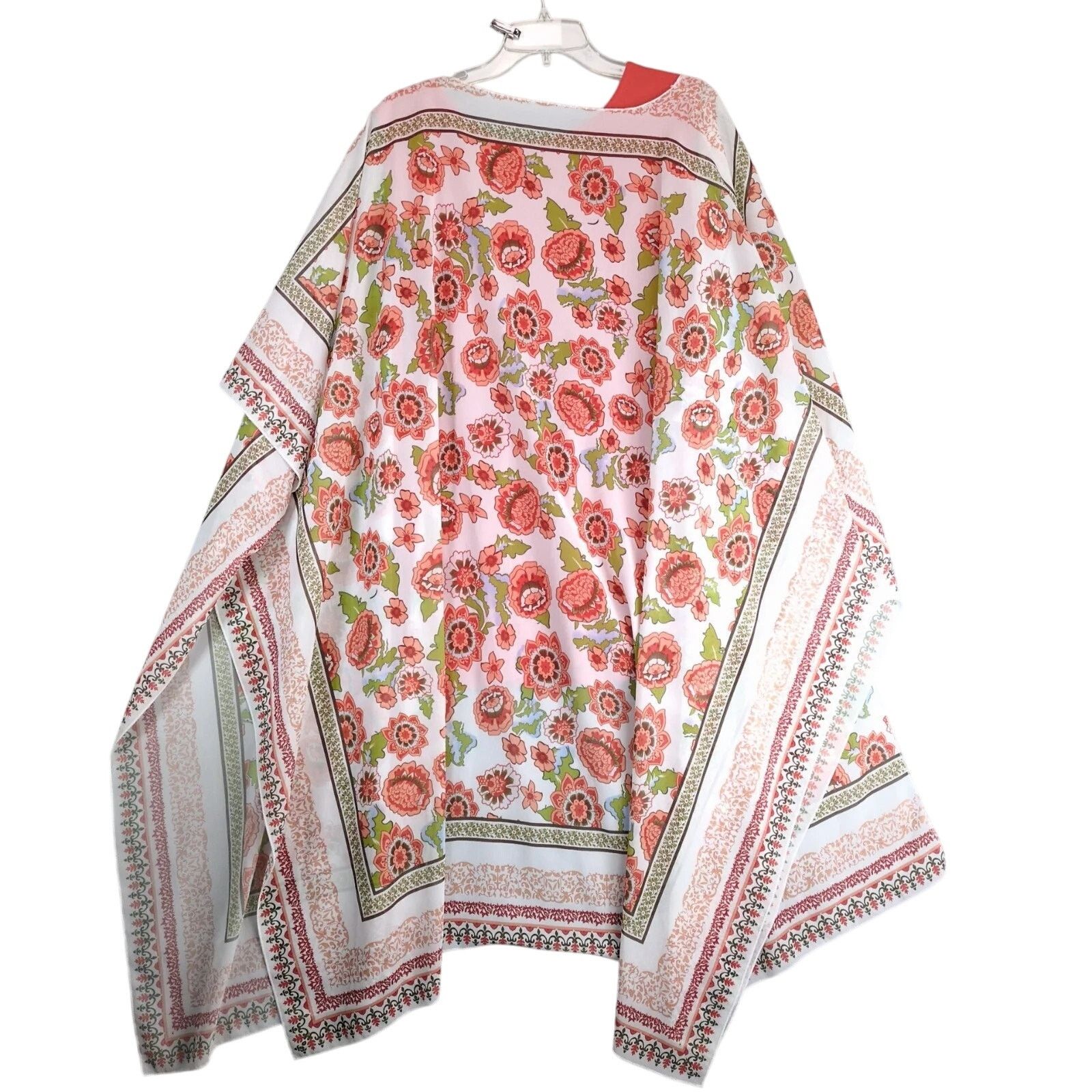 Other August Max Orange Tank & Sheer Floral Open Kimono Plus Size Size XXL / US 16-18 / IT 52-54 - 2 Thumbnail