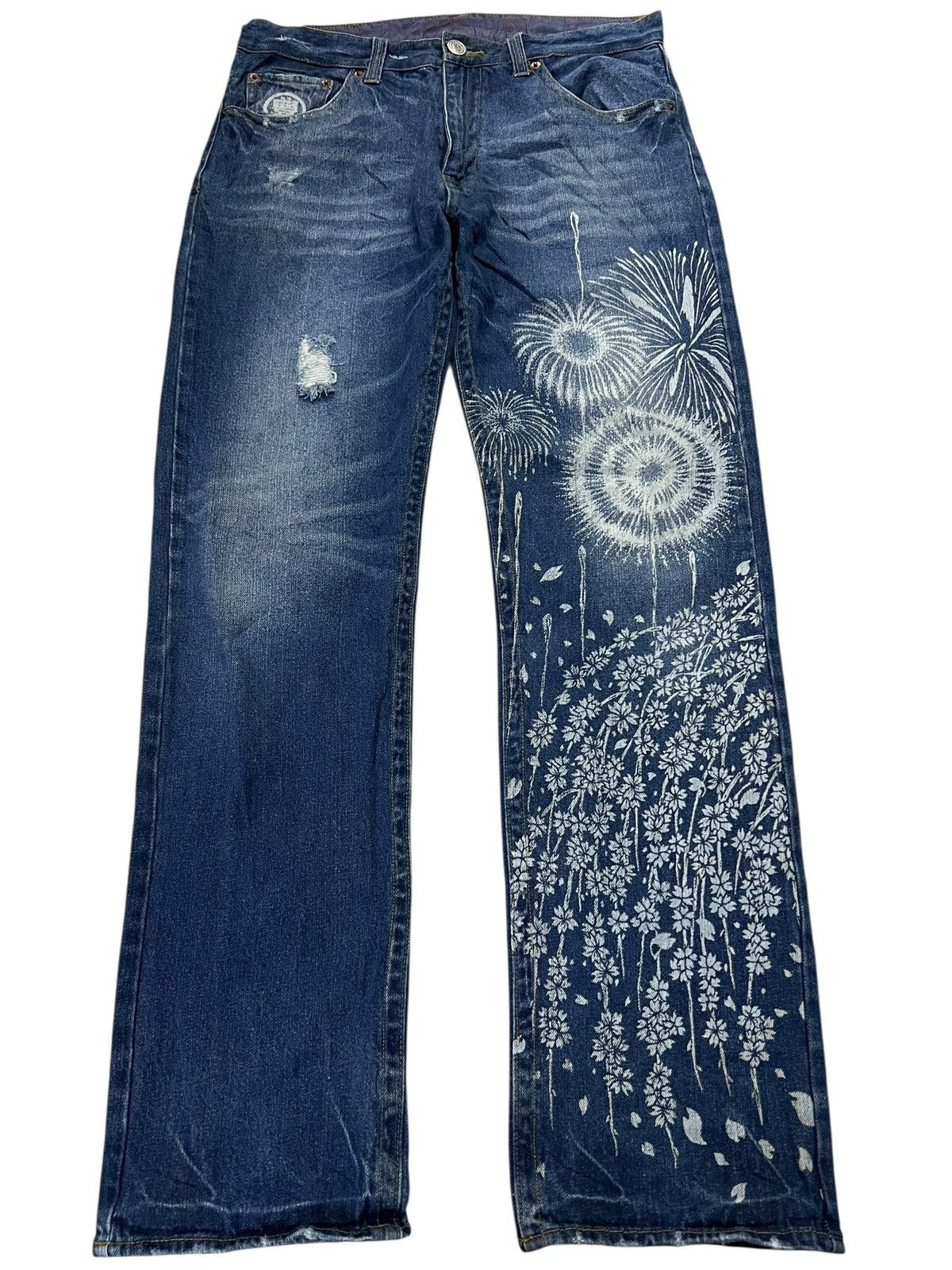 Japanese Brand 💥Rare Japanese Brand Sukajan Distress Jean Size US 33 - 1 Thumbnail
