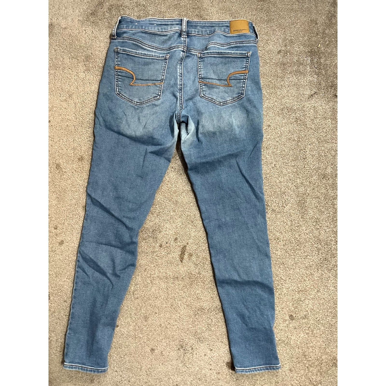 American Eagle Outfitters American Eagle Blue Super Stretch Low Rise Jegging Pants 8 Regular Solid Jeans Womens Vintage or 8 Regular Blue Jegging Stretch Denim Size 30" / US 8 / IT 44 - 2 Thumbnail