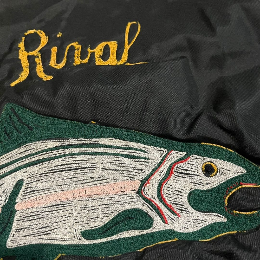 Vintage VINTAGE Chainstitch Fishing Varsity Jacket Size US XL / EU 56 / 4 - 3 Thumbnail