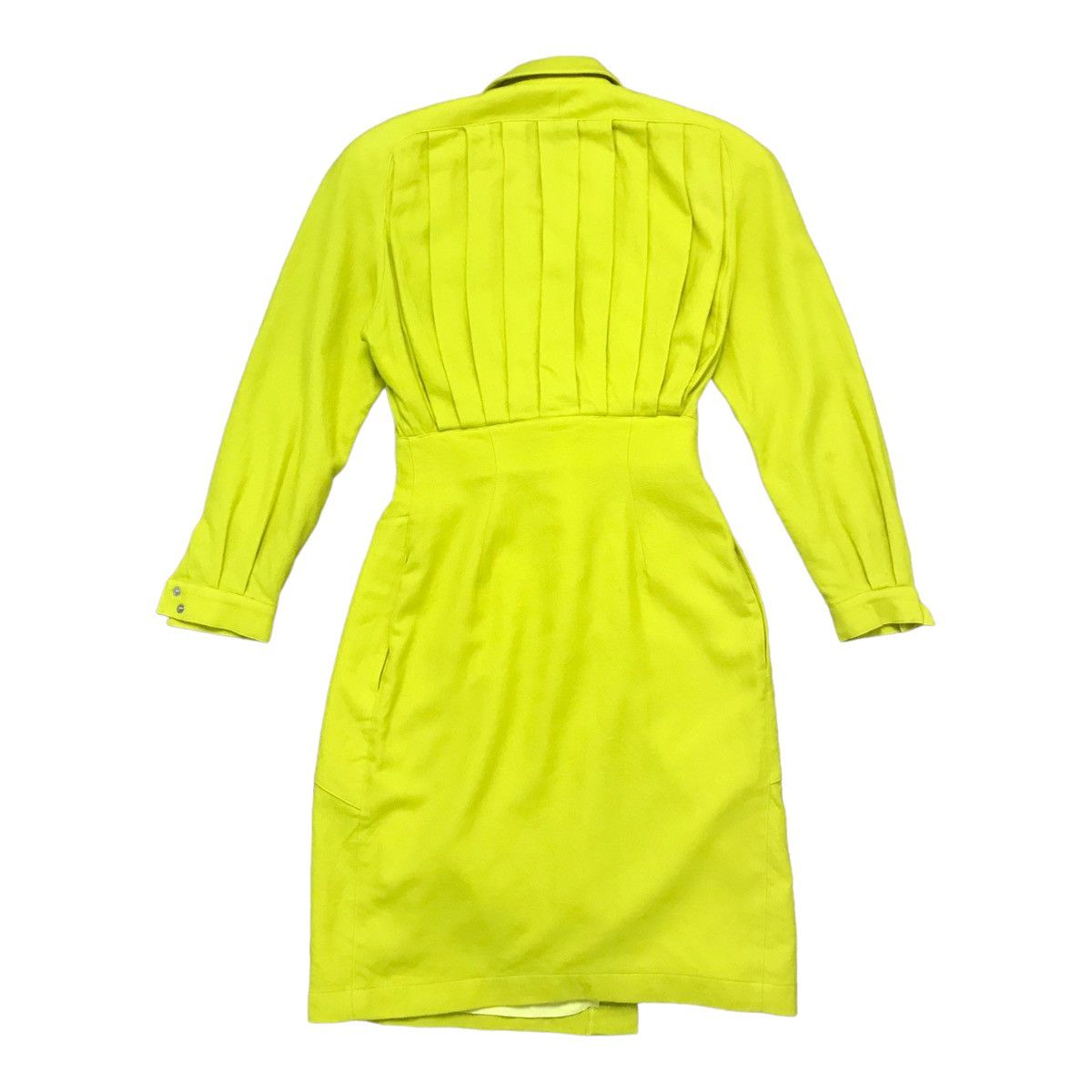 Mugler × Thierry Mugler × Vintage Thierry Mungler Wool Lime Green Dress Size ONE SIZE - 9 Thumbnail