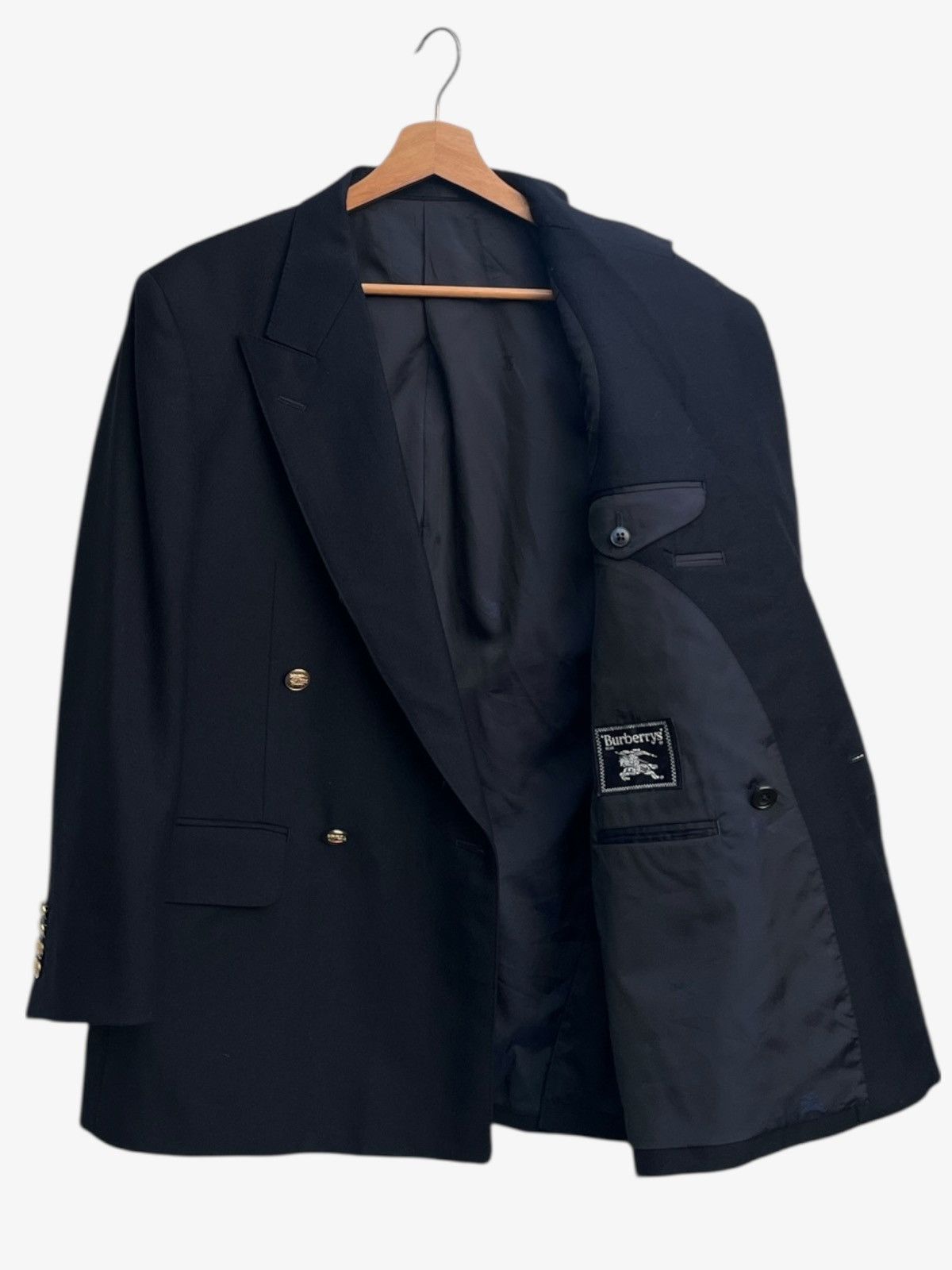 Burberry Burberrys Navy Double Breasted Tasmania Wool Golden Buttons Size US S / EU 44-46 / 1 - 3 Thumbnail