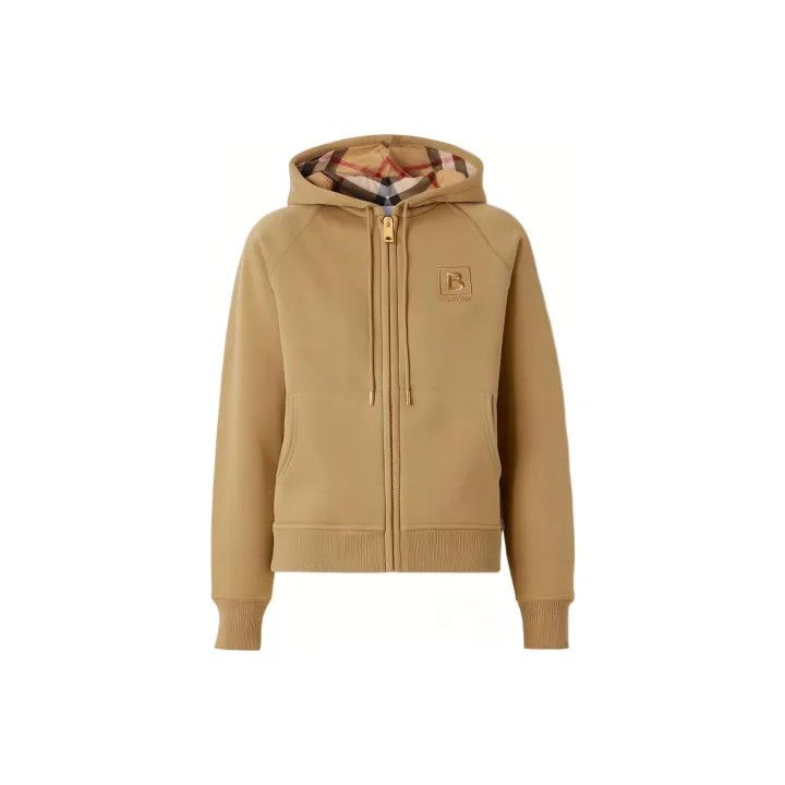 Burberry Women's Khaki Logo Hooded Sweatshirt 0079
